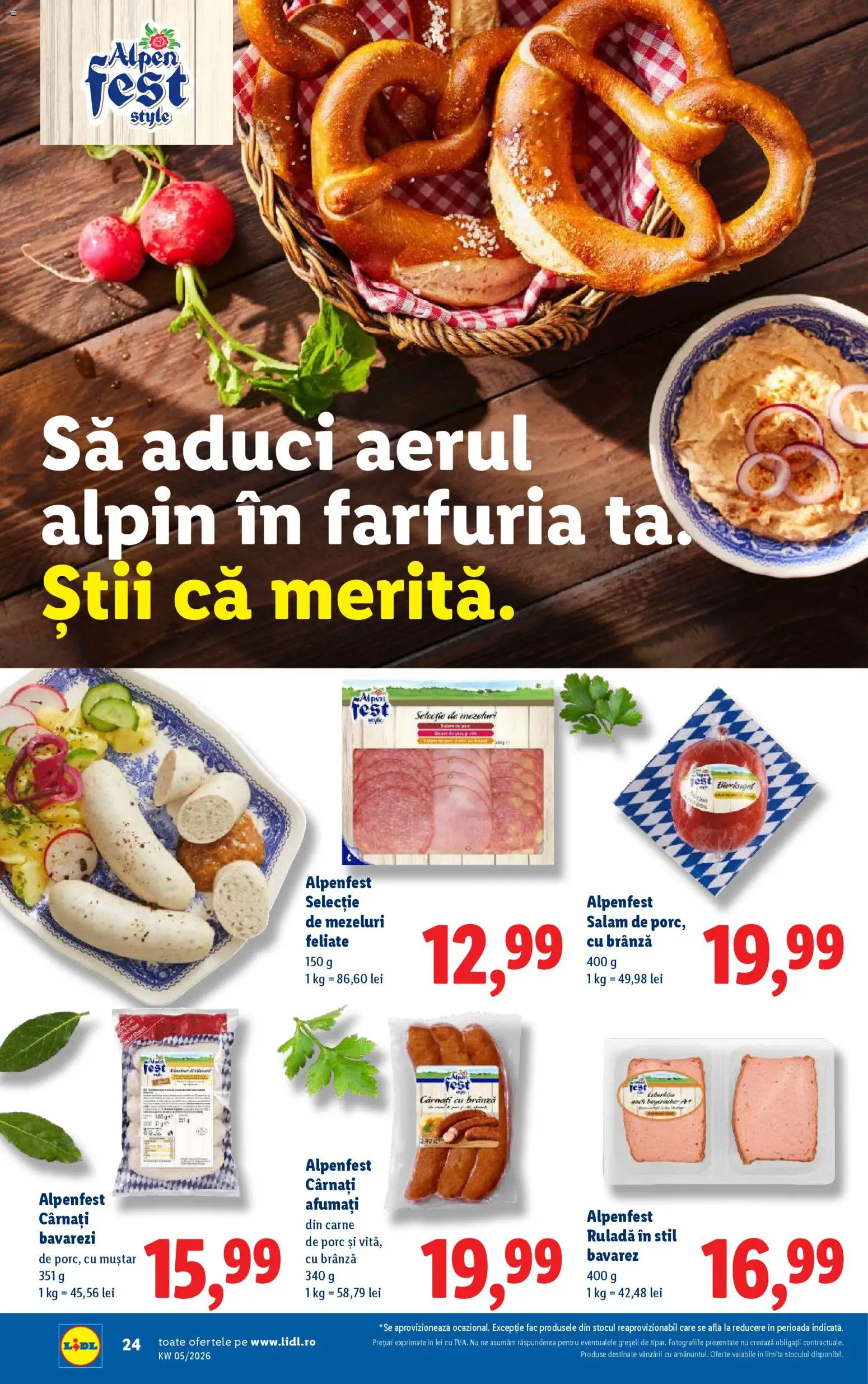 Noul catalog Lidl – valabil de la 26.01.2026 | Pagină: 24 | Produse: Salam, Carne De Porc, Muștar, Cârnați