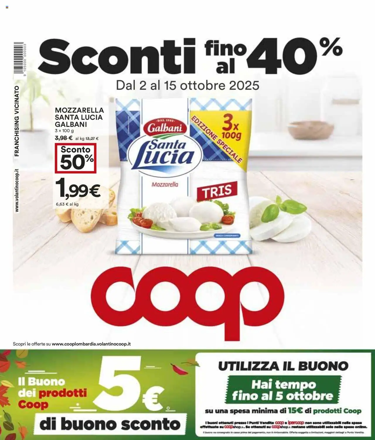 Volantino COOP del 02.10.2025 | Pagina: 1 | Prodotti: Mozzarella
