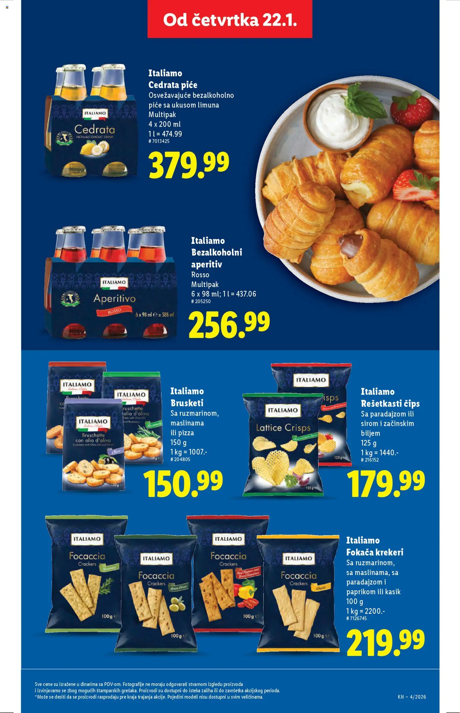 Lidl katalog - važi od 22.01.2026 | Strana: 43 | Proizvode: Čips, Brusketi