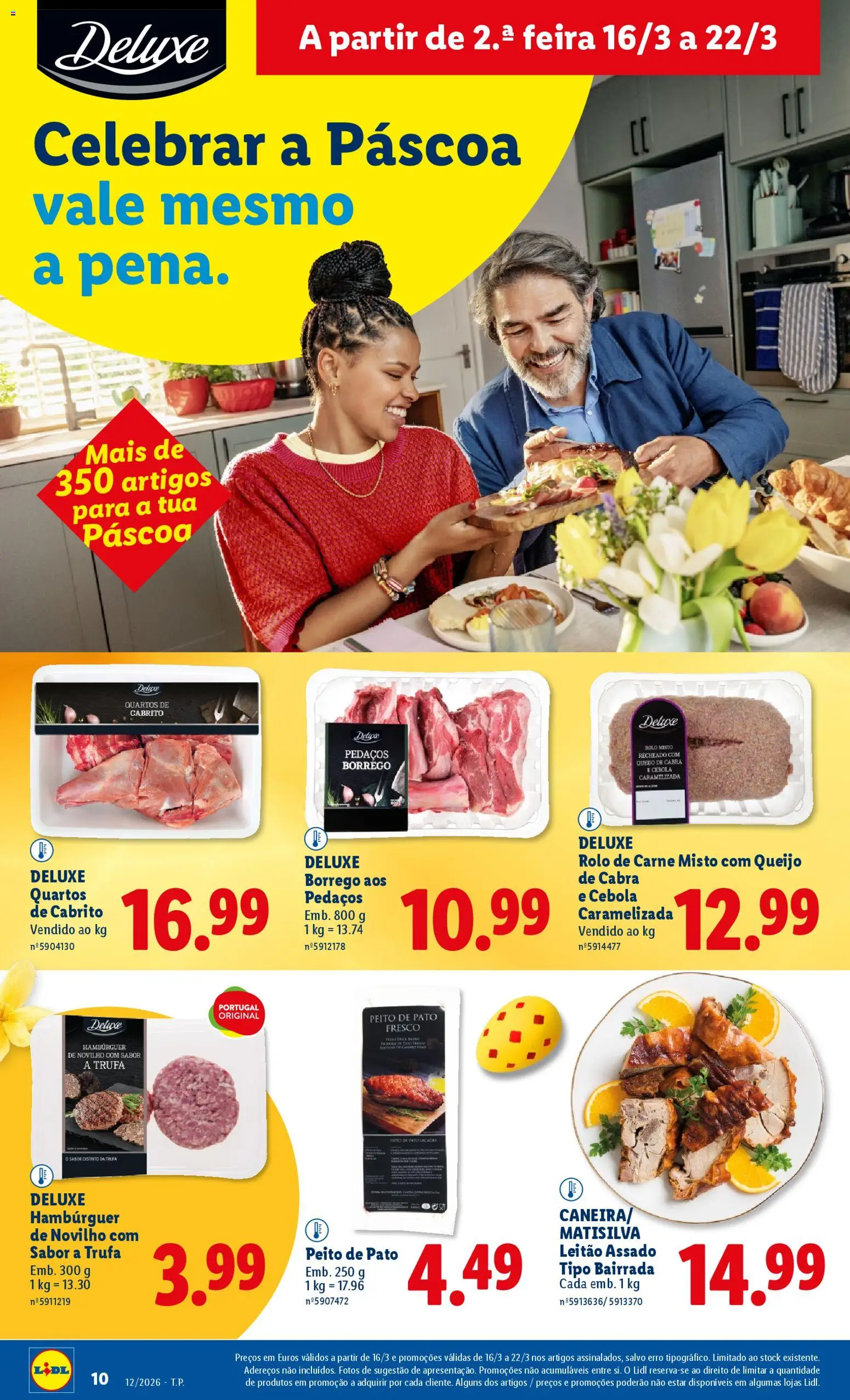 Lidl folheto │ válido de 16.03.2026 | Página: 10 | Produtos: Hambúrguer, Cabrito, Cebola, Queijo