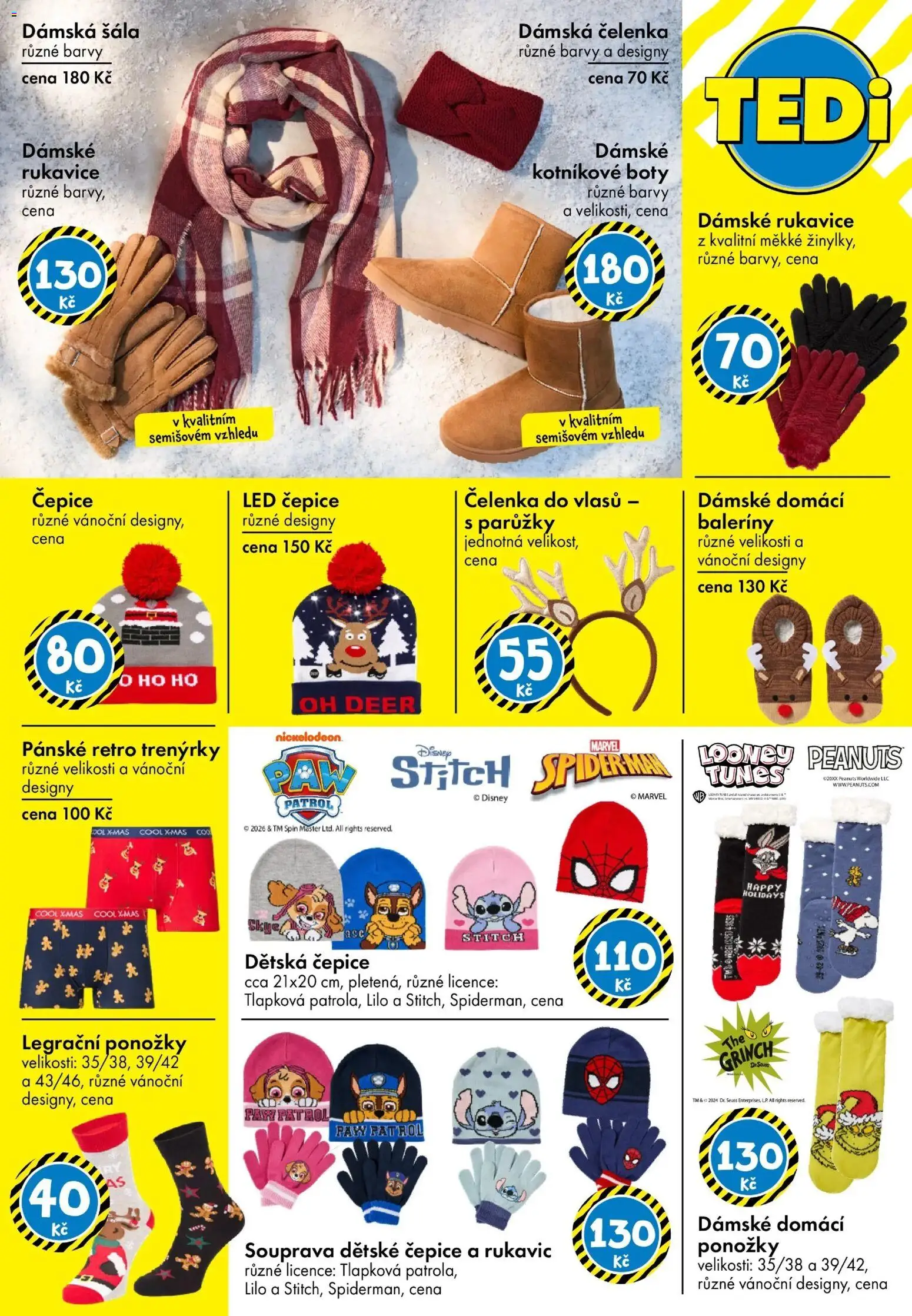 TEDi leták od 14.11.2025 | Strana: 31 | Produkty: Čelenka, Ponožky, Boty, Stitch
