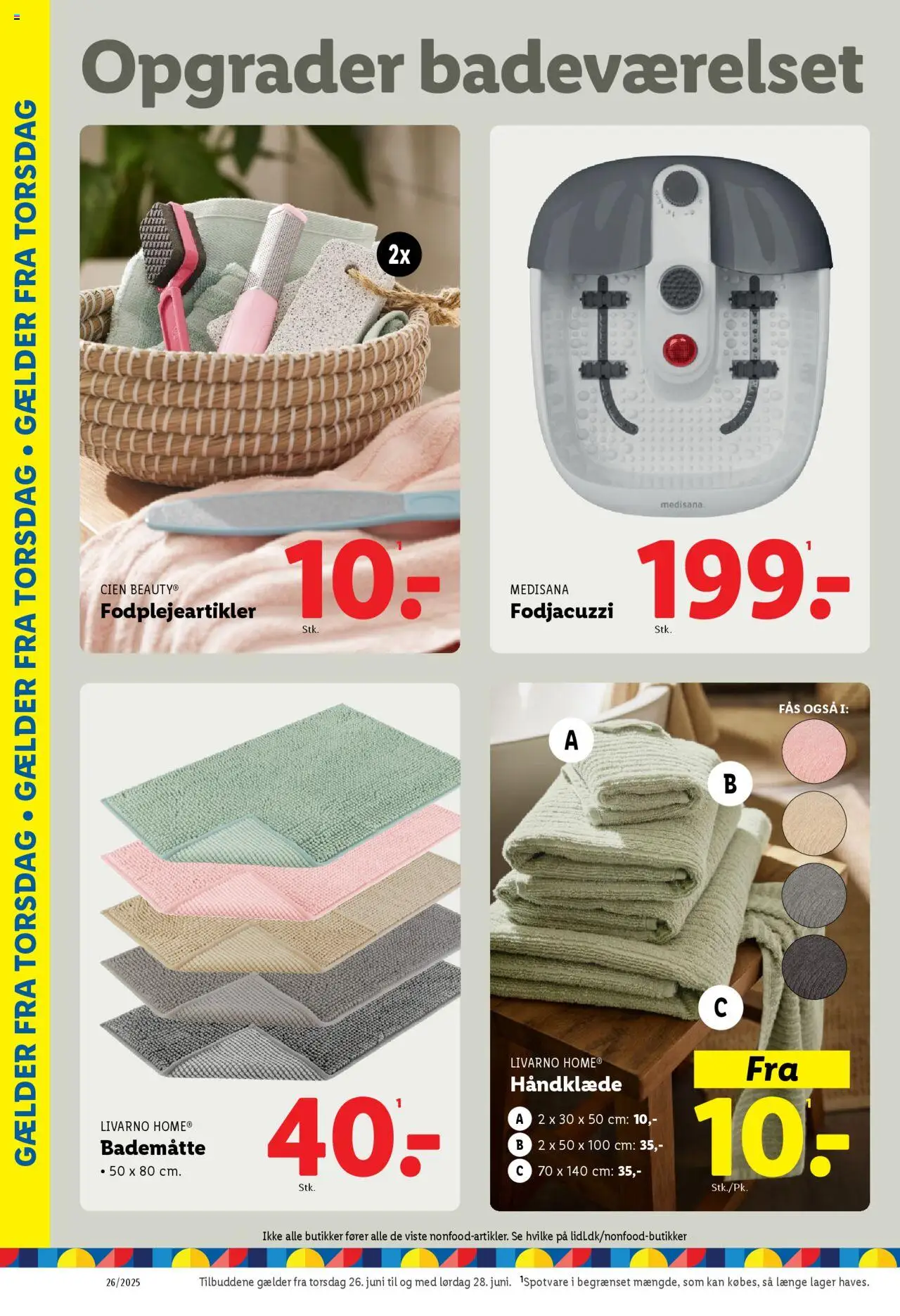 Lidl Tilbudsavis gyldig fra 26.06.2025 | Side: 10 | Produkter: Håndklæde, Søm, Bademåtte