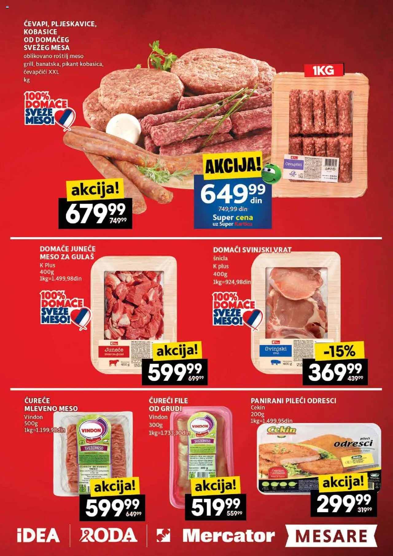 Idea katalog - važi od 14.08.2025 | Strana: 9 | Proizvode: Ćureći file, Meso za gulaš, Roštilj meso, Roštilj