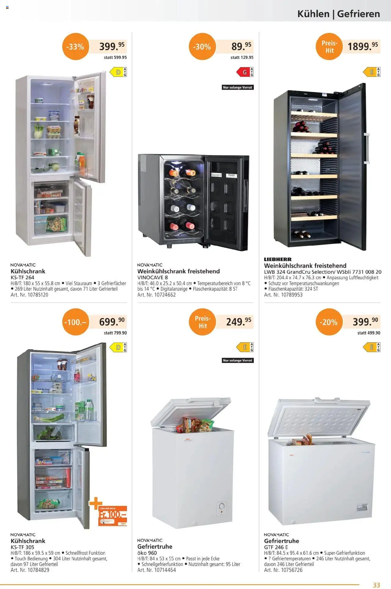 Fust Aktionen ab 23.06.2025 | Seite: 33 | Produkte: Gefriertruhe, Kühlschrank, Liebherr
