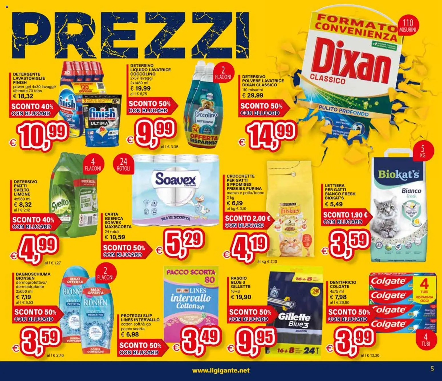 Volantino Il Gigante del 02.01.2026 | Pagina: 5 | Prodotti: Proteggi slip, Detergente, Lavatrice, Lavastoviglie