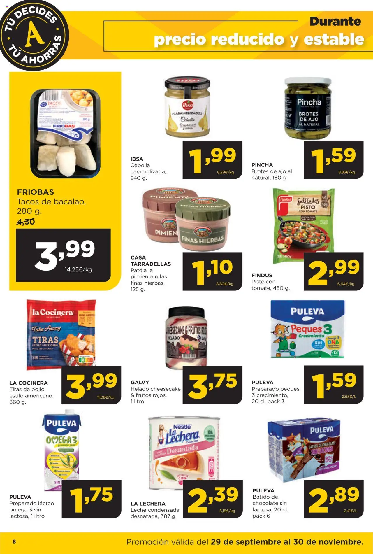 Alimerka folleto │ válido desde el 29.09.2025 | Página: 8 | Productos: Δοχείο φοντί, Paté, Helado, Παγωμένο τσάι