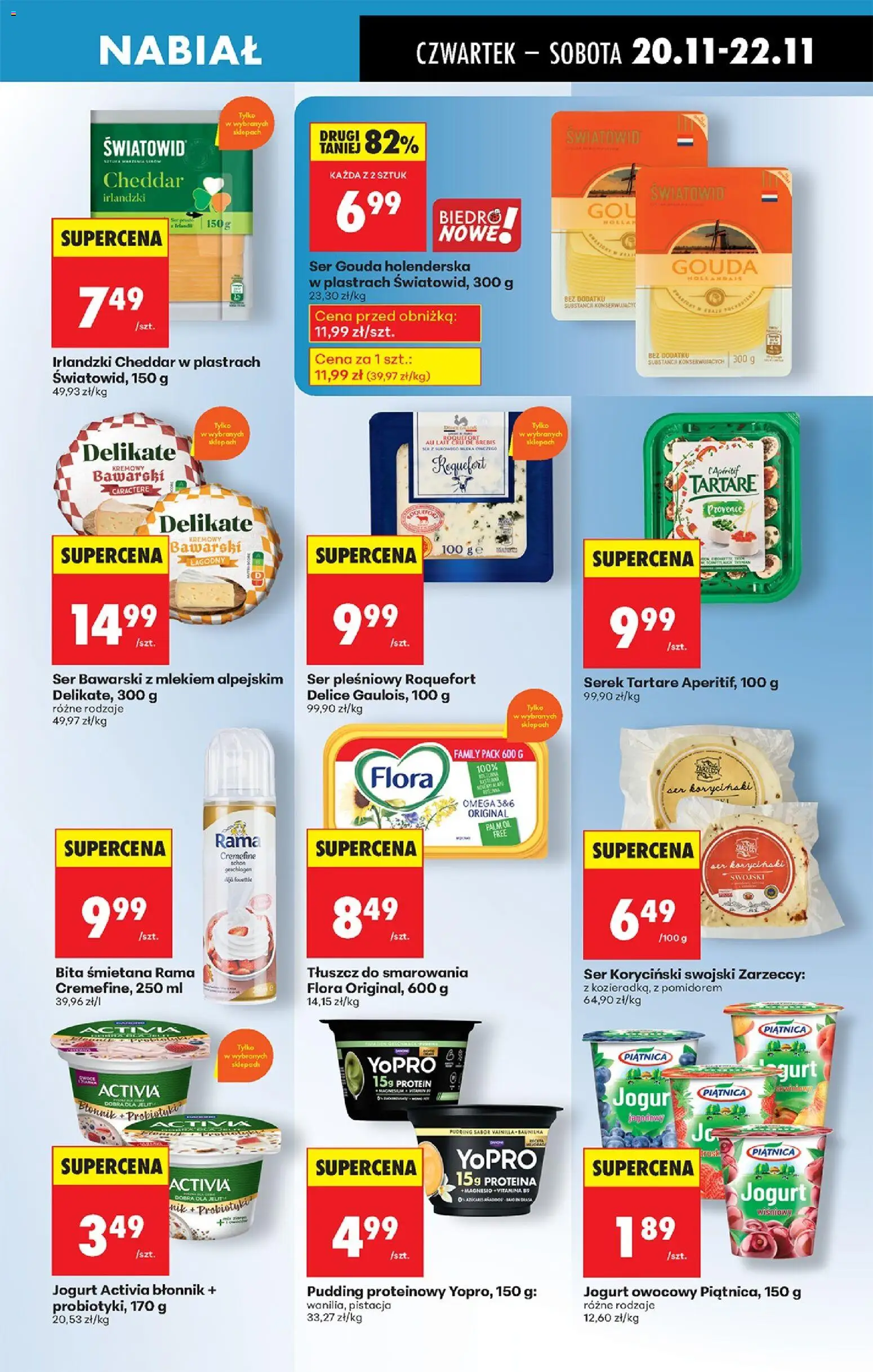 Biedronka gazetka - Oferta w tym tygodniu od 20.11.2025 | Strona: 51 | Produkty: Serek, Ser, Ser koryciński, Cheddar