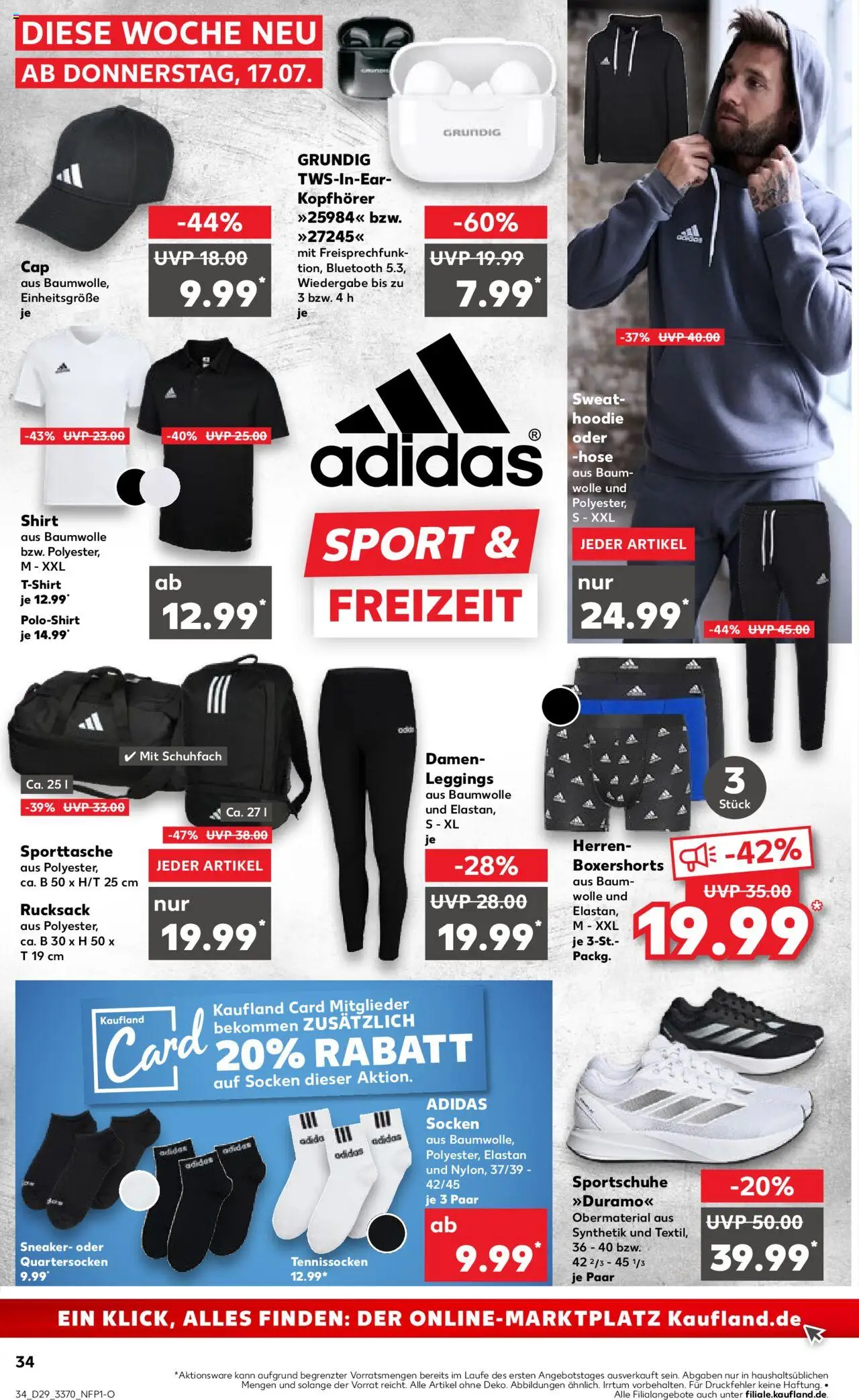Kaufland prospekt Frankfurt (Oder)	 - gültig ab dem 17.07.2025 | Seite: 34 | Produkte: Poloshirt, Hose, Socken, Leggings