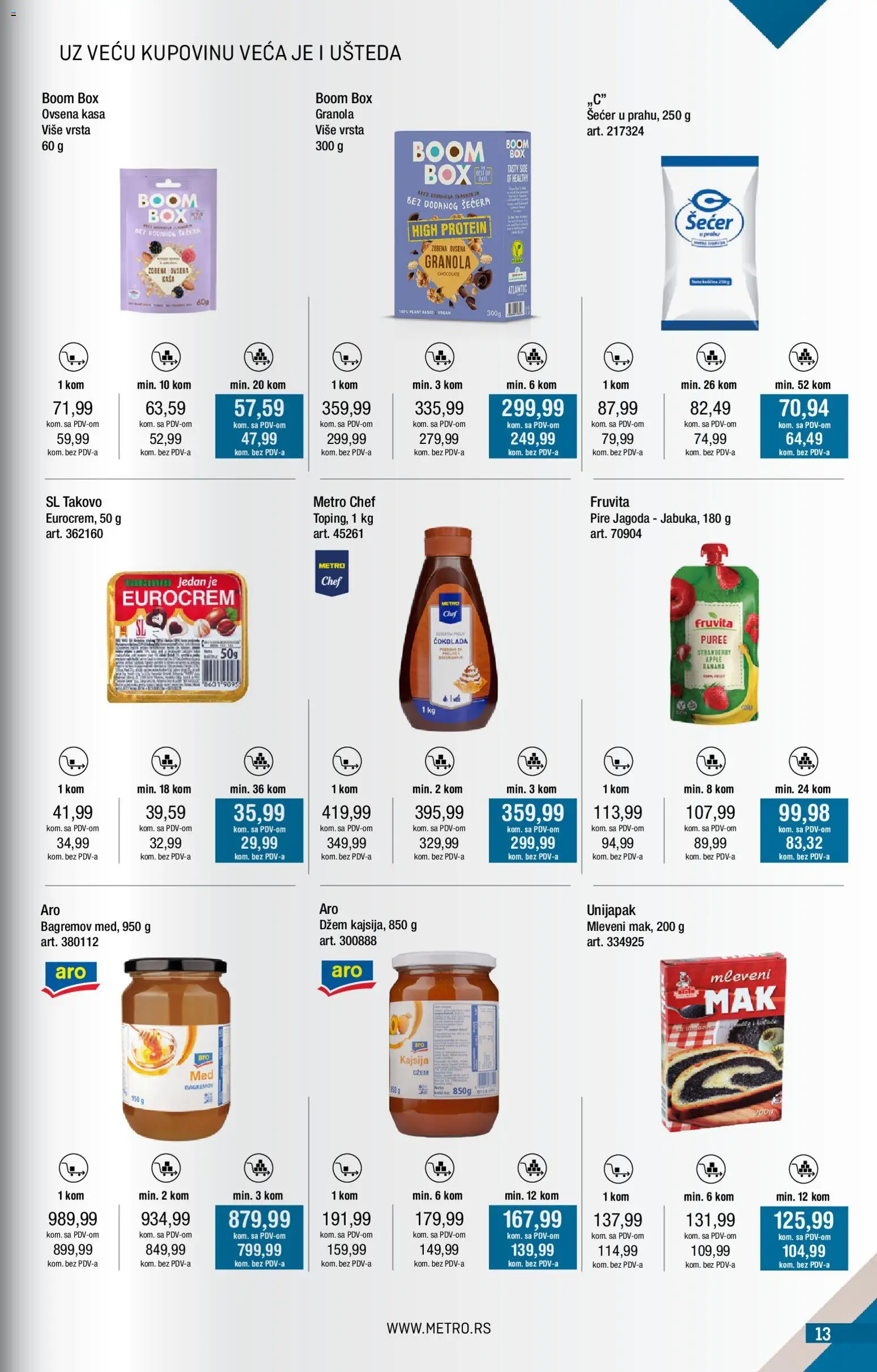 Metro katalog - važi od 02.01.2026 | Strana: 13 | Proizvode: Dzem, Šećer, Kajsija, Čokolada