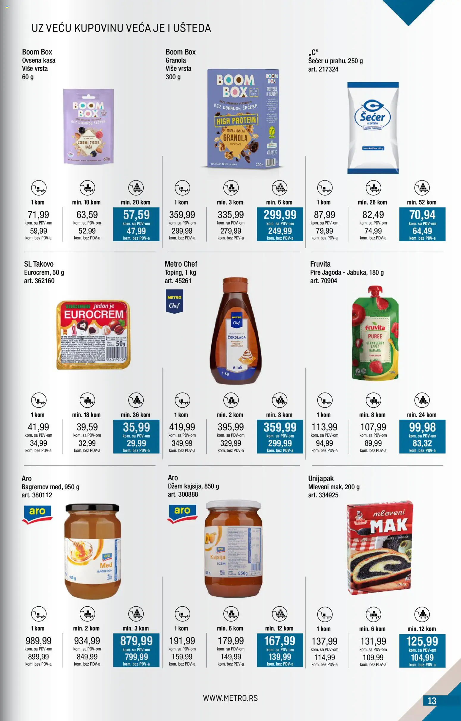 Metro katalog - važi od 02.01.2026 | Strana: 13 | Proizvode: Jagoda, Kajsija, Fruvita, Čokolada
