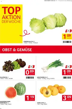 Transgourmet Flugblatt gültig ab 13.07.2025 | Seite: 14 | Produkte: Gemüse, Obst