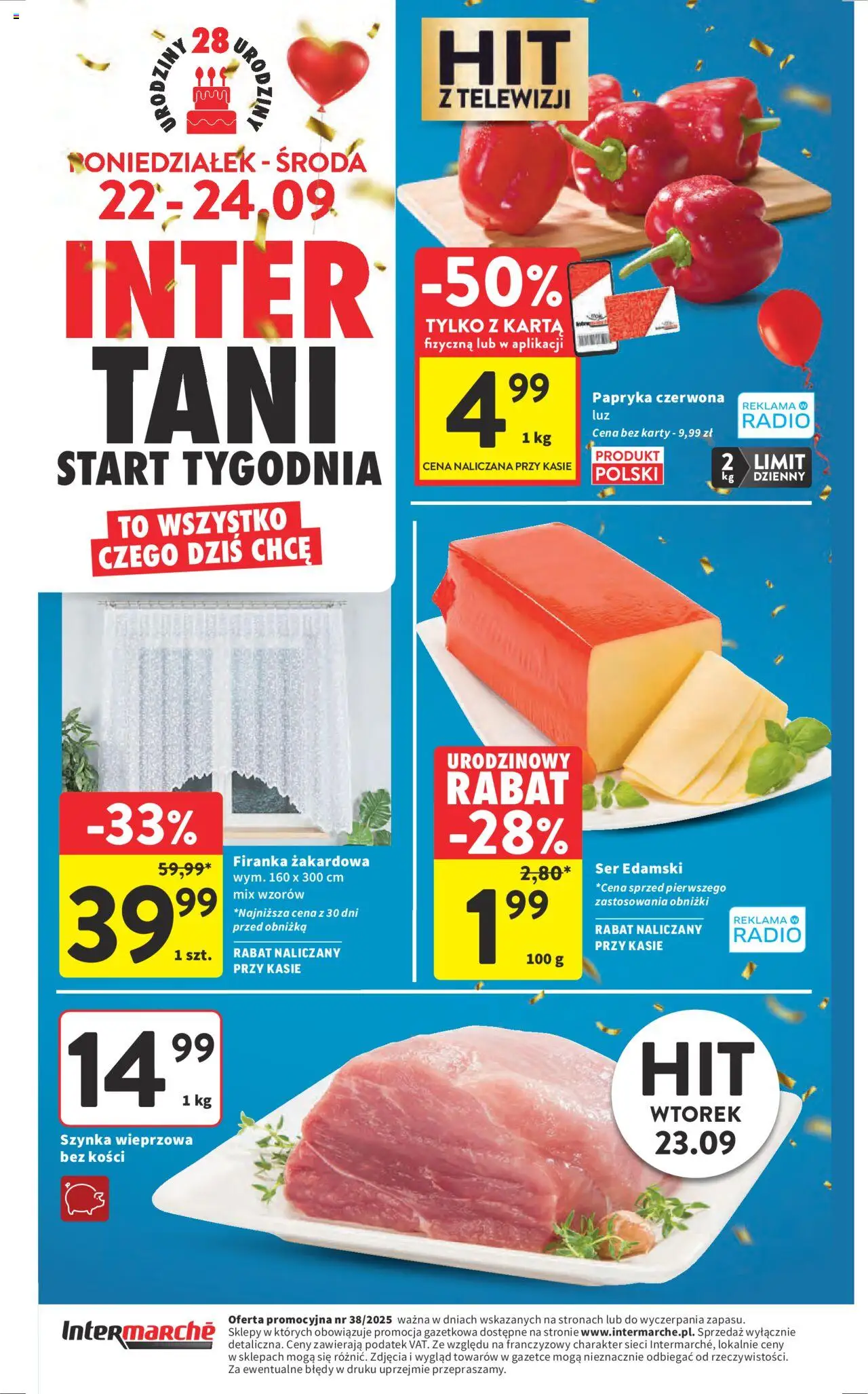 Intermarche Gazetka od 18.09.2025 | Strona: 48 | Produkty: Radio, Szynka wieprzowa, Szynka, Papryka czerwona