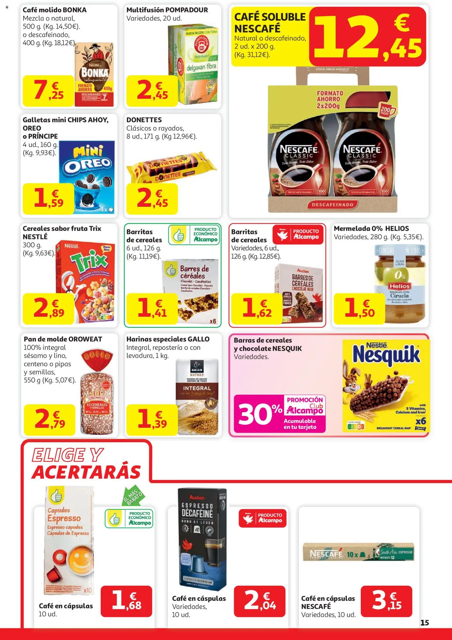 Alcampo - HG Catalan  │ válido desde el 29.12.2025 | Página: 15 | Productos: Café, Chocolate, Galletas, Pan de molde