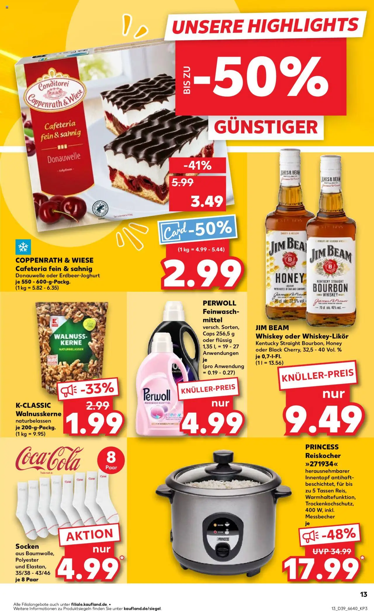 Kaufland Prospekt 	 – gültig ab 25.09.2025 | Seite: 13 | Produkte: Jim beam, Perwoll, Socken, Bourbon