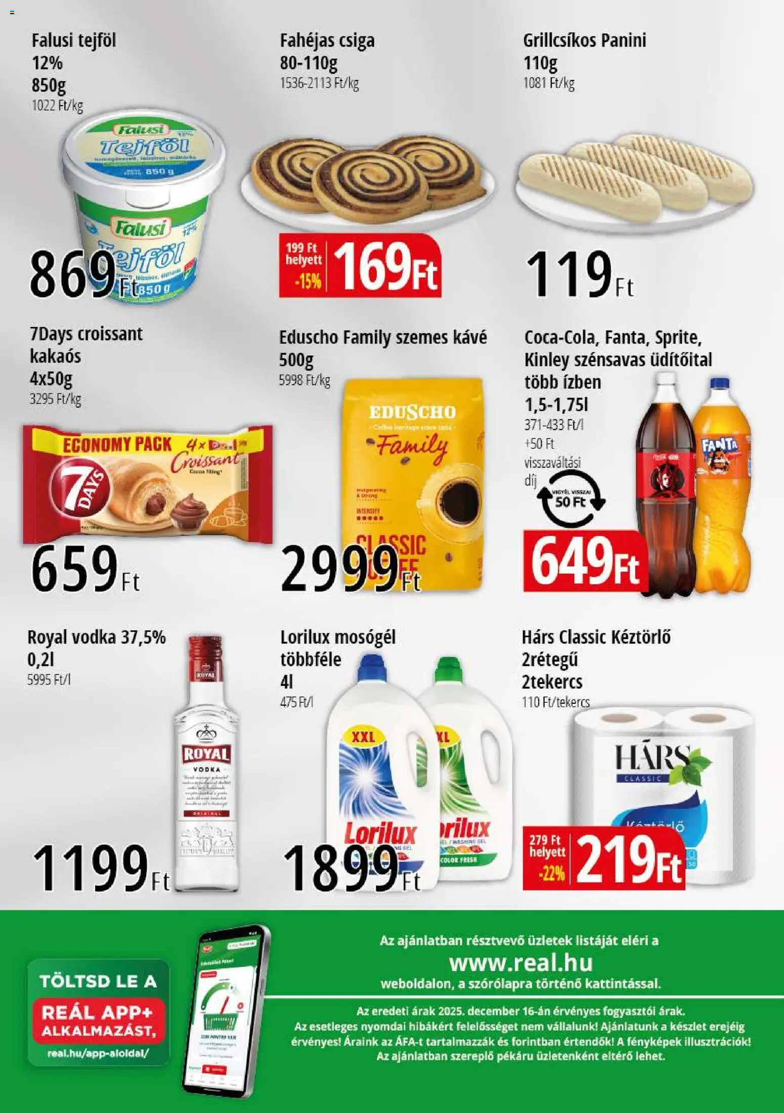 Reál akciós ujság - amely érvényes a következő dátumtól: 08.01.2026 | Oldal: 2 | Termékek: Croissant, Kávé, Tejföl, Szemes kávé