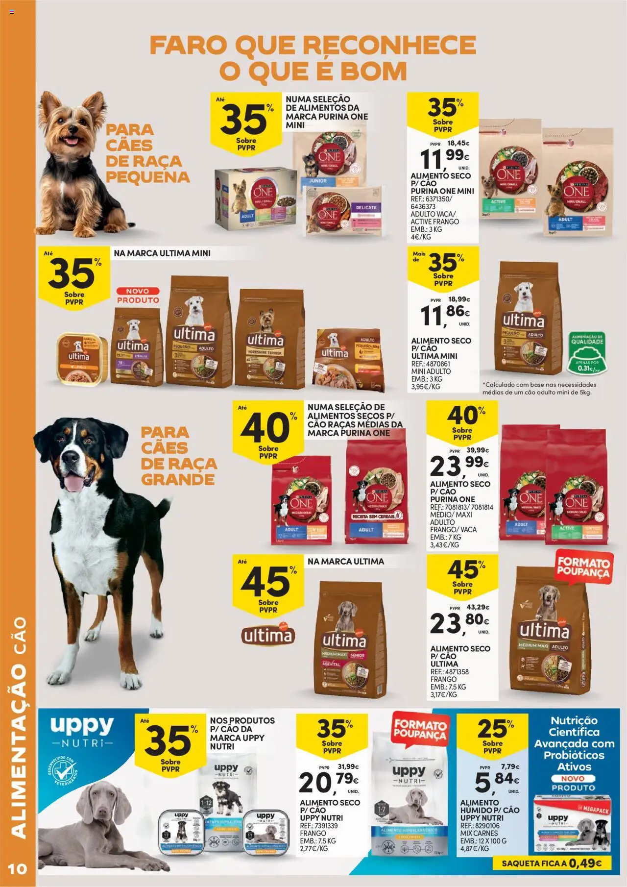 Continente - Animais de companhia: A vida passar a comer, na melhor companhia │ válido de 30.09.2025 | Página: 10 | Produtos: Purina one, Frango, Base, Cereais