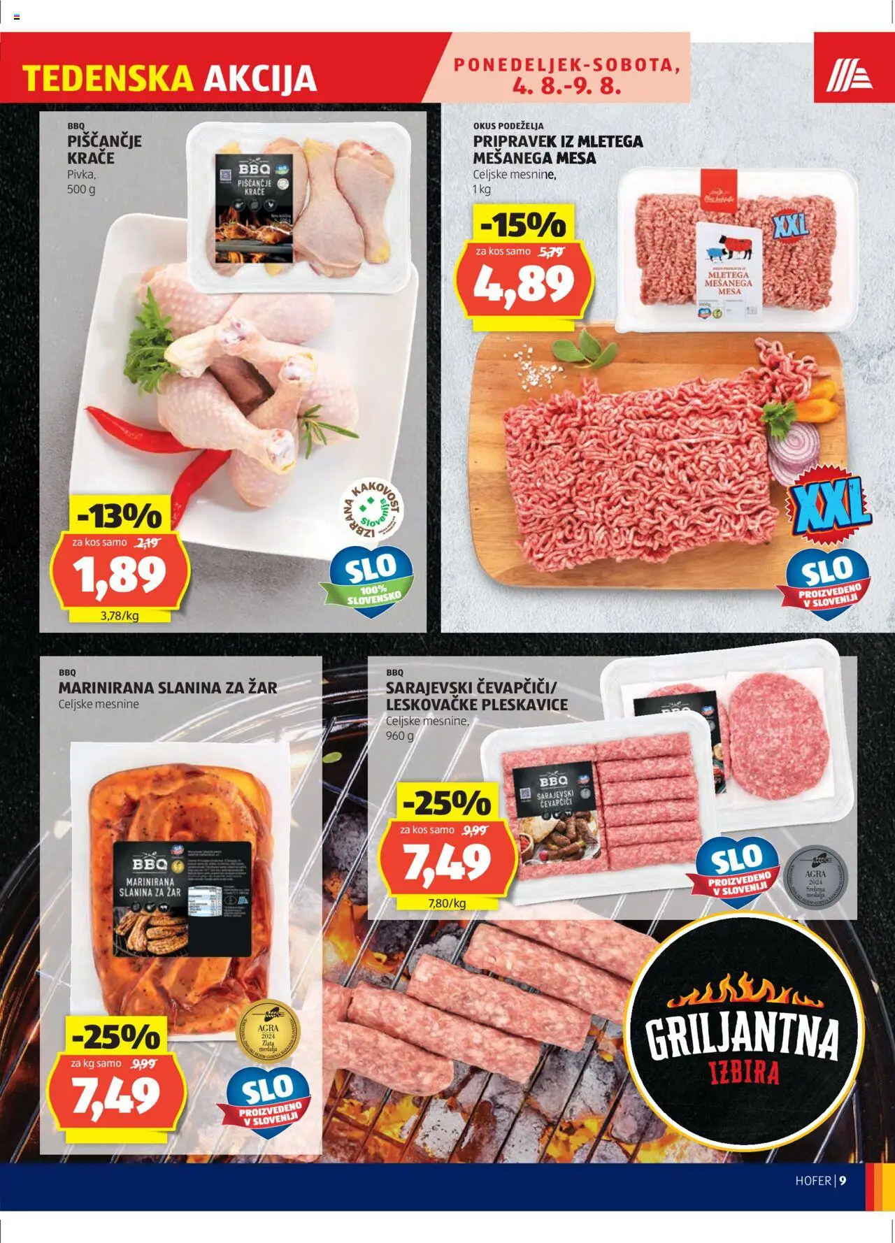 Hofer SI katalog | vrijedi od 31.07.2025 | Stranica: 9 | Proizvodi: Slanina, Ćevapčići