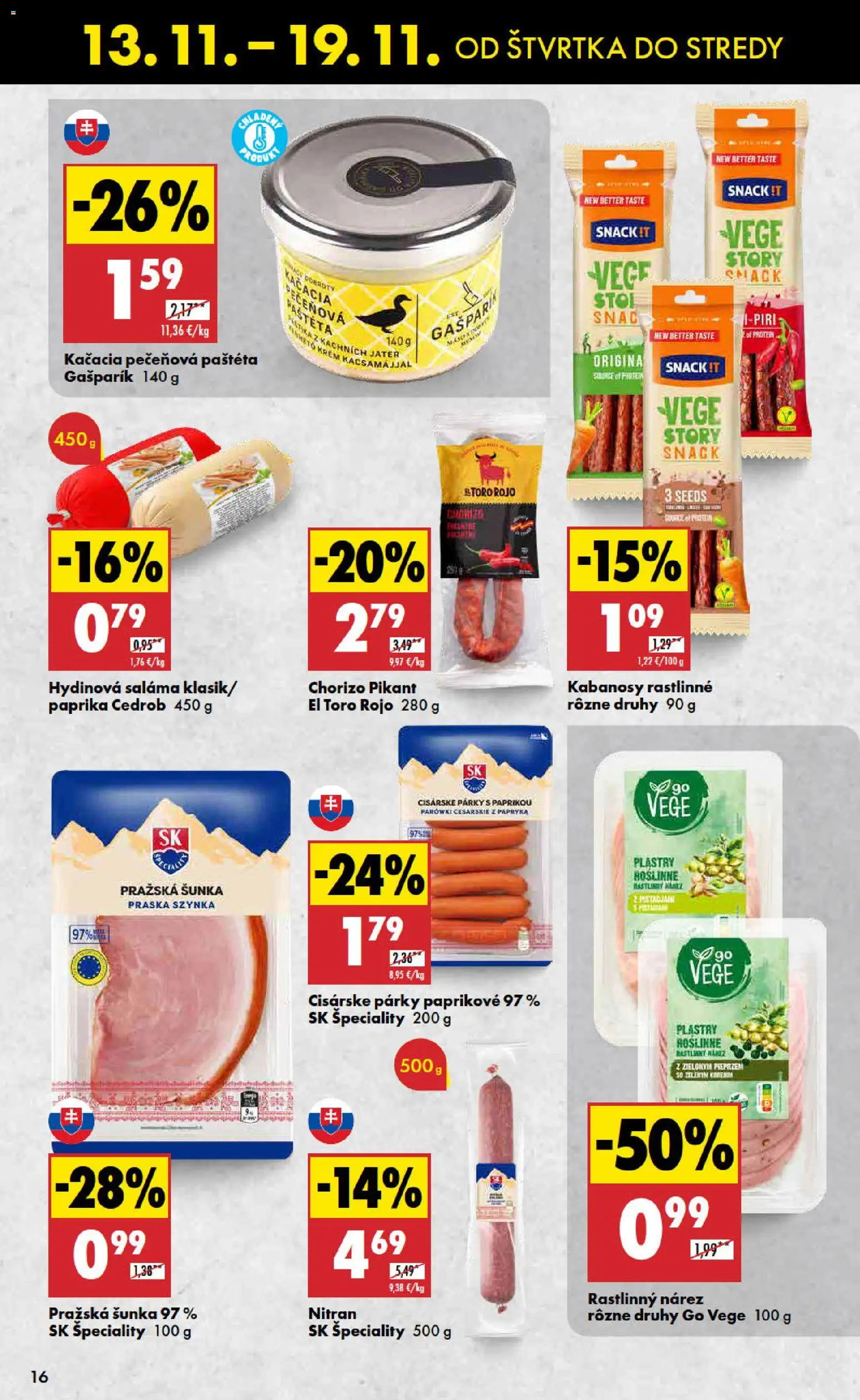 Nové Biedronka akcie – leták je platný od 13.11.2025 | Strana: 16 | Produkty: Stôl, Paprika, Párky