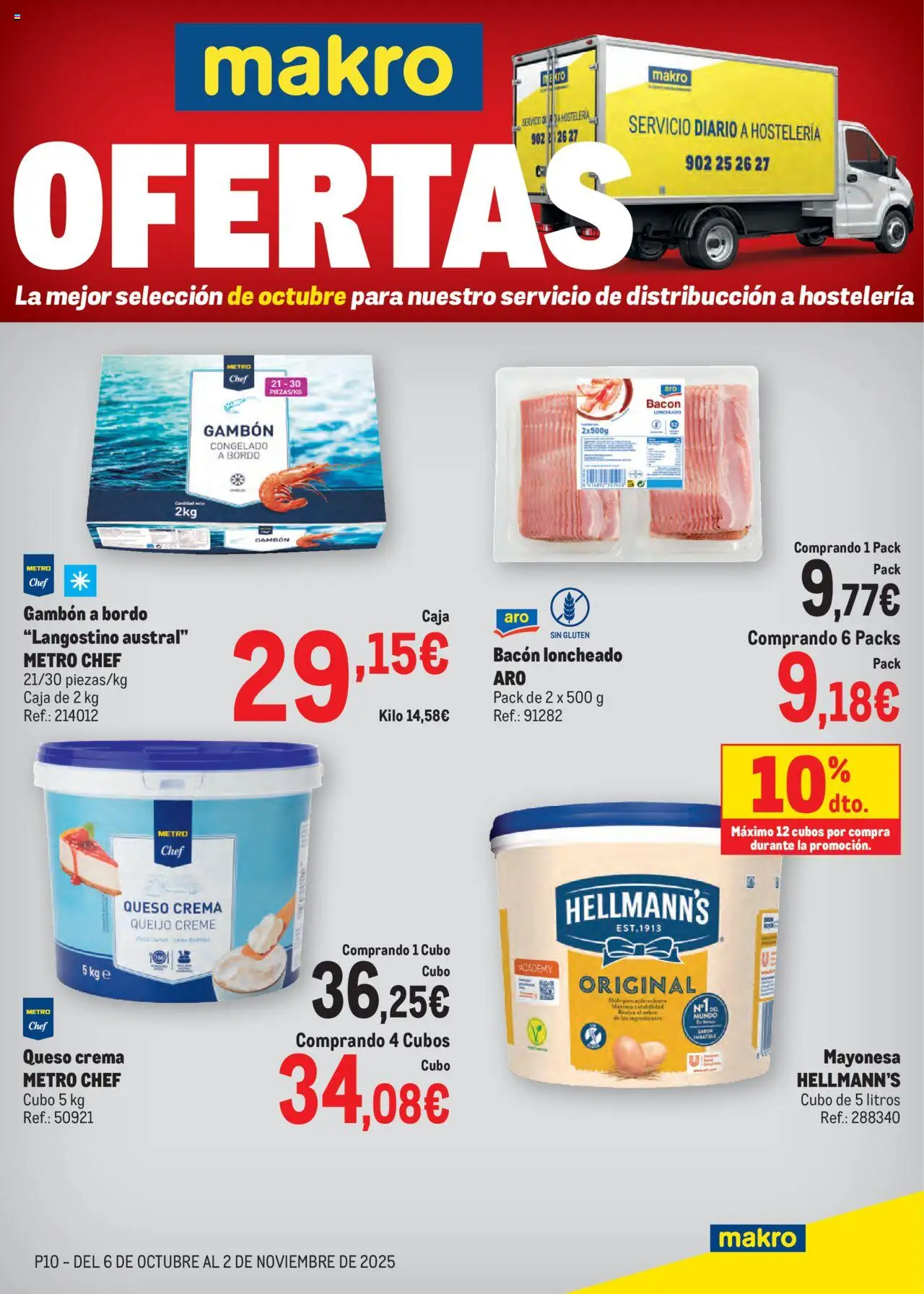 Makro - Ofertas Cataluña │ válido desde el 06.10.2025 | Página: 1 | Productos: Queso, Crema, Οθόνη προβολής, Caja