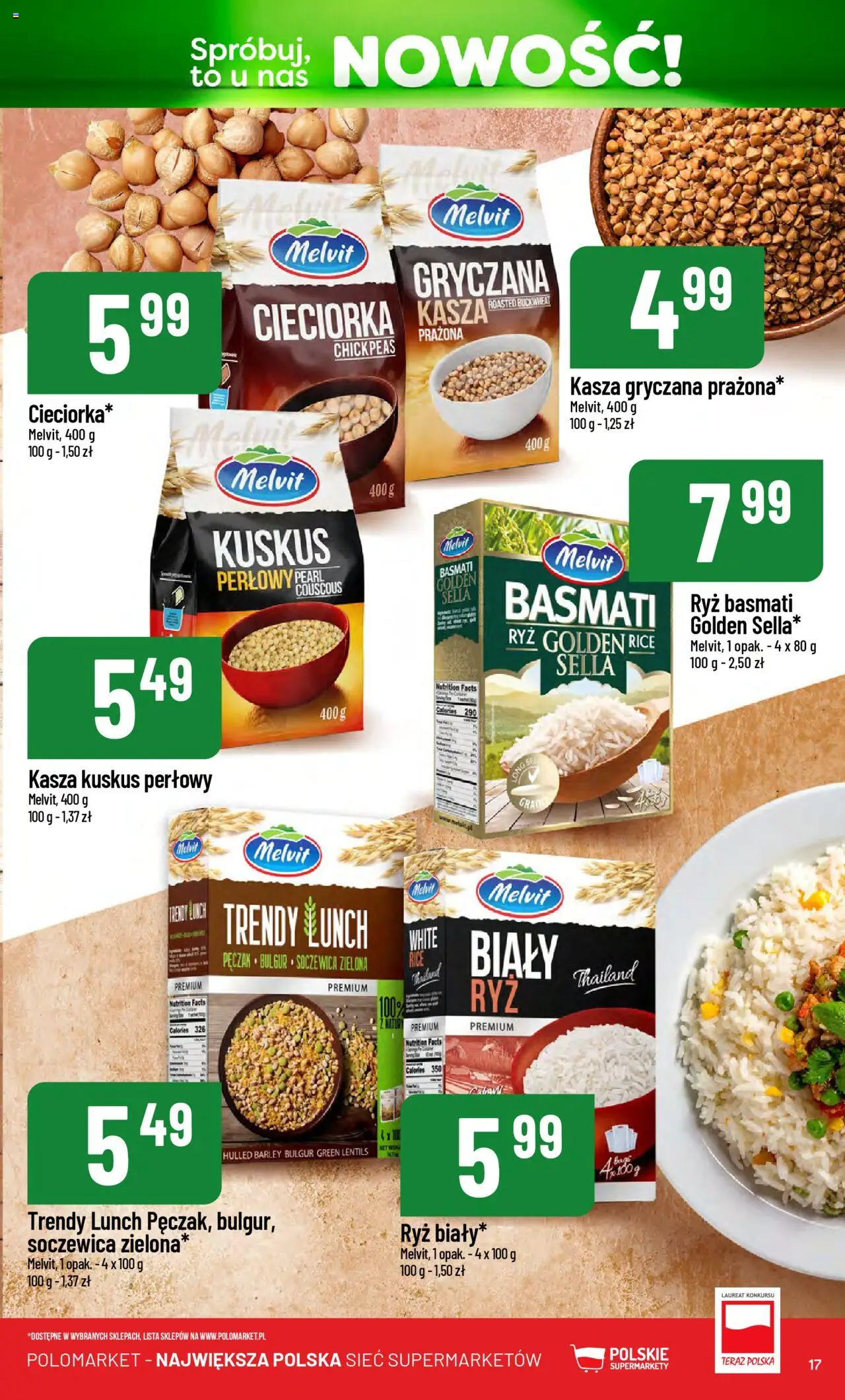 POLOmarket Gazetka - Nowości od 14.10.2025 | Strona: 17 | Produkty: Kasza, Kasza gryczana, Kasza kuskus, Ryż basmati