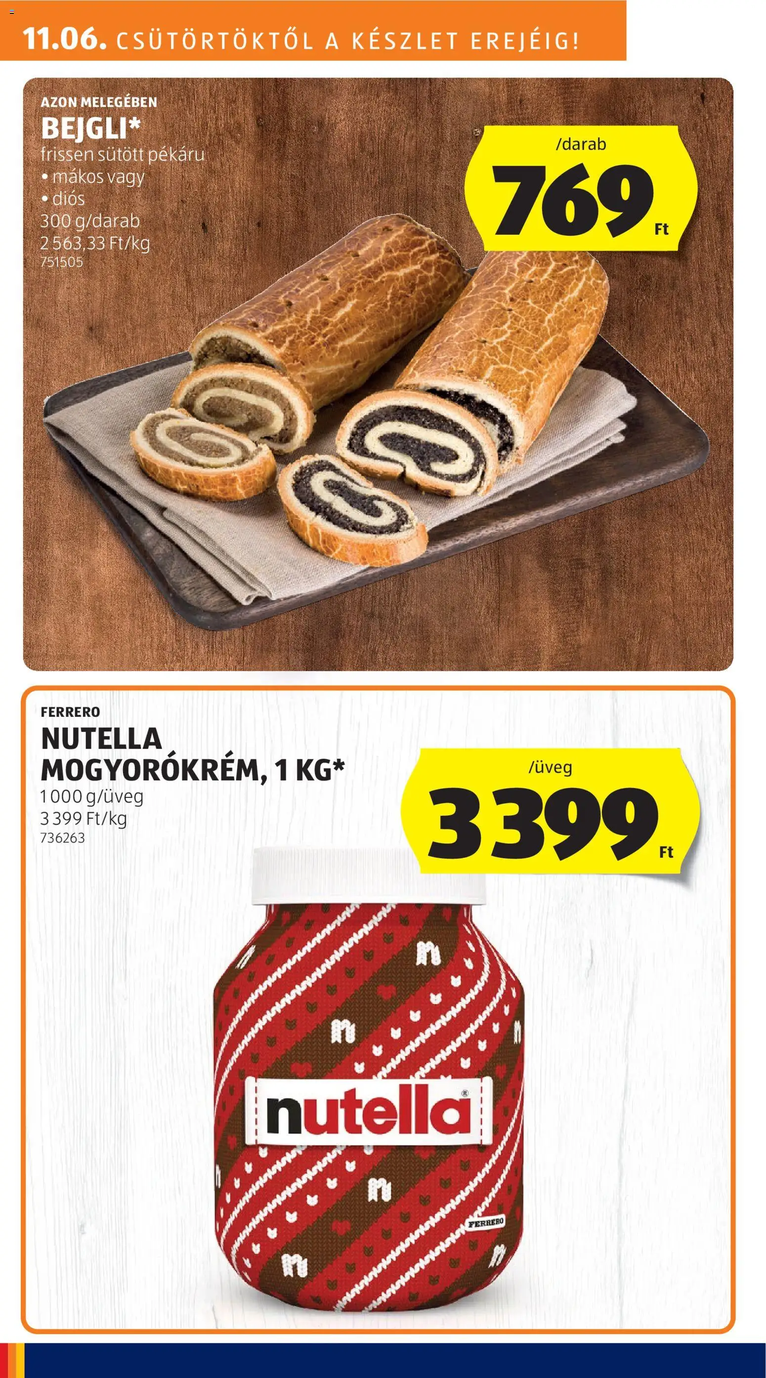 Aldi akciós ujság - amely érvényes a következő dátumtól: 06.11.2025 | Oldal: 4 | Termékek: Nutella