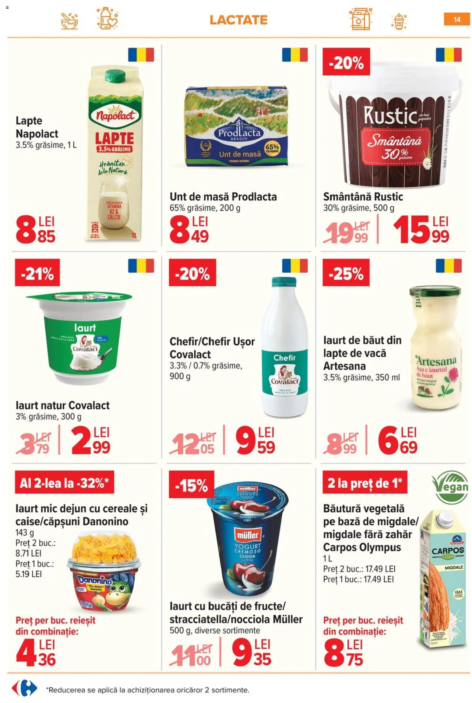 Noul catalog Carrefour – valabil de la 25.02.2026 | Pagină: 15 | Produse: Migdale, Lapte, Cereale, Zahăr