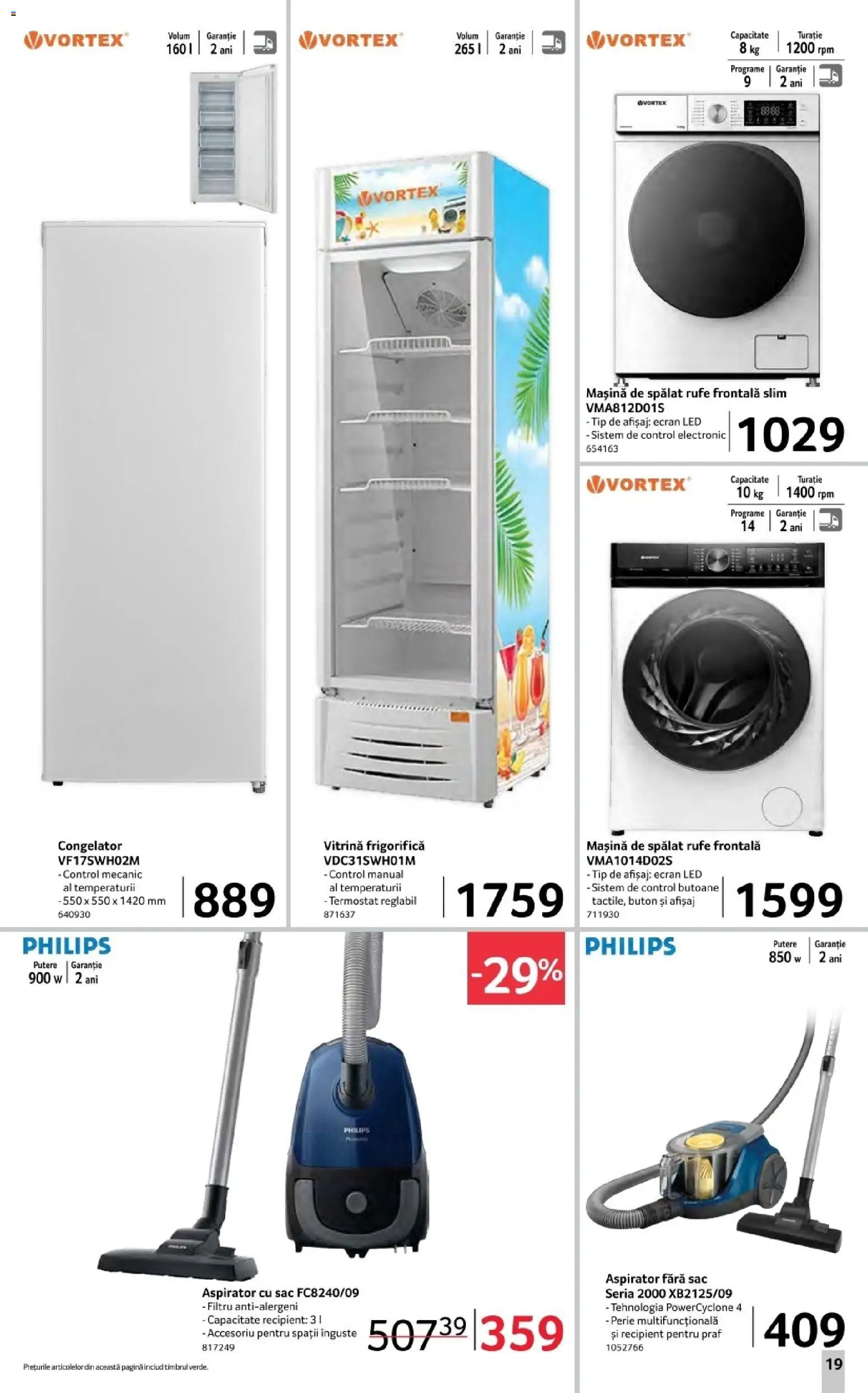 Noul catalog Selgros – valabil de la 12.12.2025 | Pagină: 19 | Produse: Congelator, Mașină De Spălat, Aspirator, Vitrină