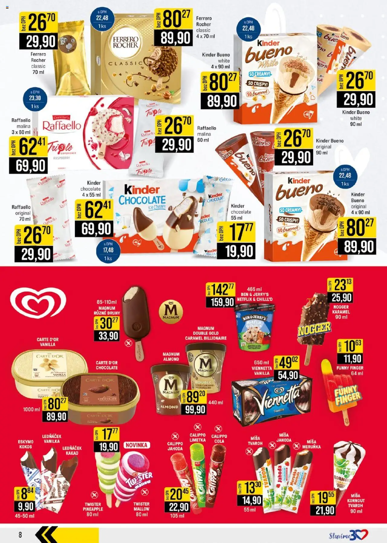 Jip leták - Cash & Carry od 06.08.2025 | Strana: 8 | Produkty: Viennetta, Ben & Jerry's, Kinder Bueno, Cola
