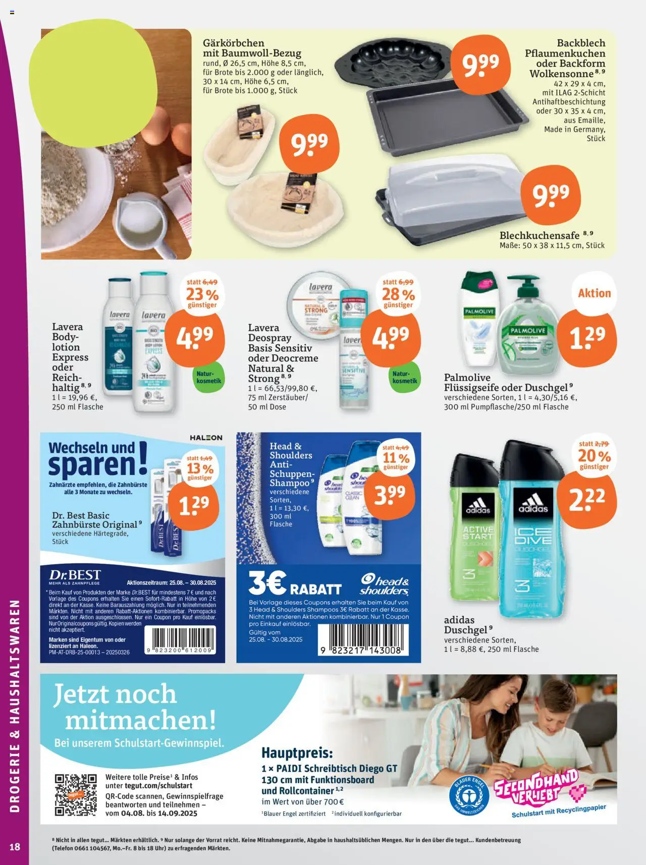 Tegut Prospekt - gültig ab dem 25.08.2025 | Seite: 20 | Produkte: Head & shoulders, Duschgel, Zahnbürste, Deospray