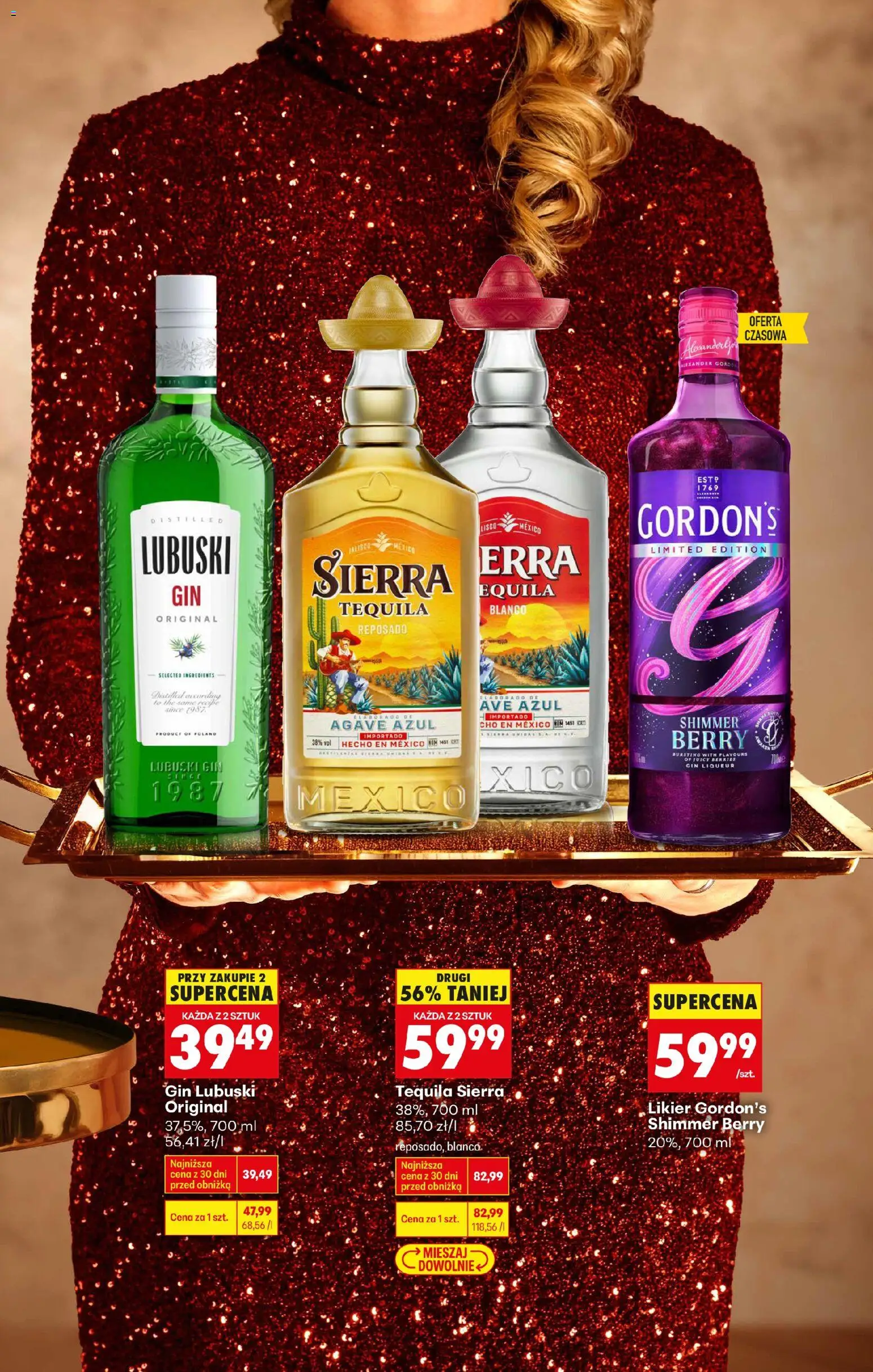 Biedronka gazetka - Czas na toast od 27.12.2025 | Strona: 41 | Produkty: Tequila Sierra, Gin Lubuski, Tequila, Gin