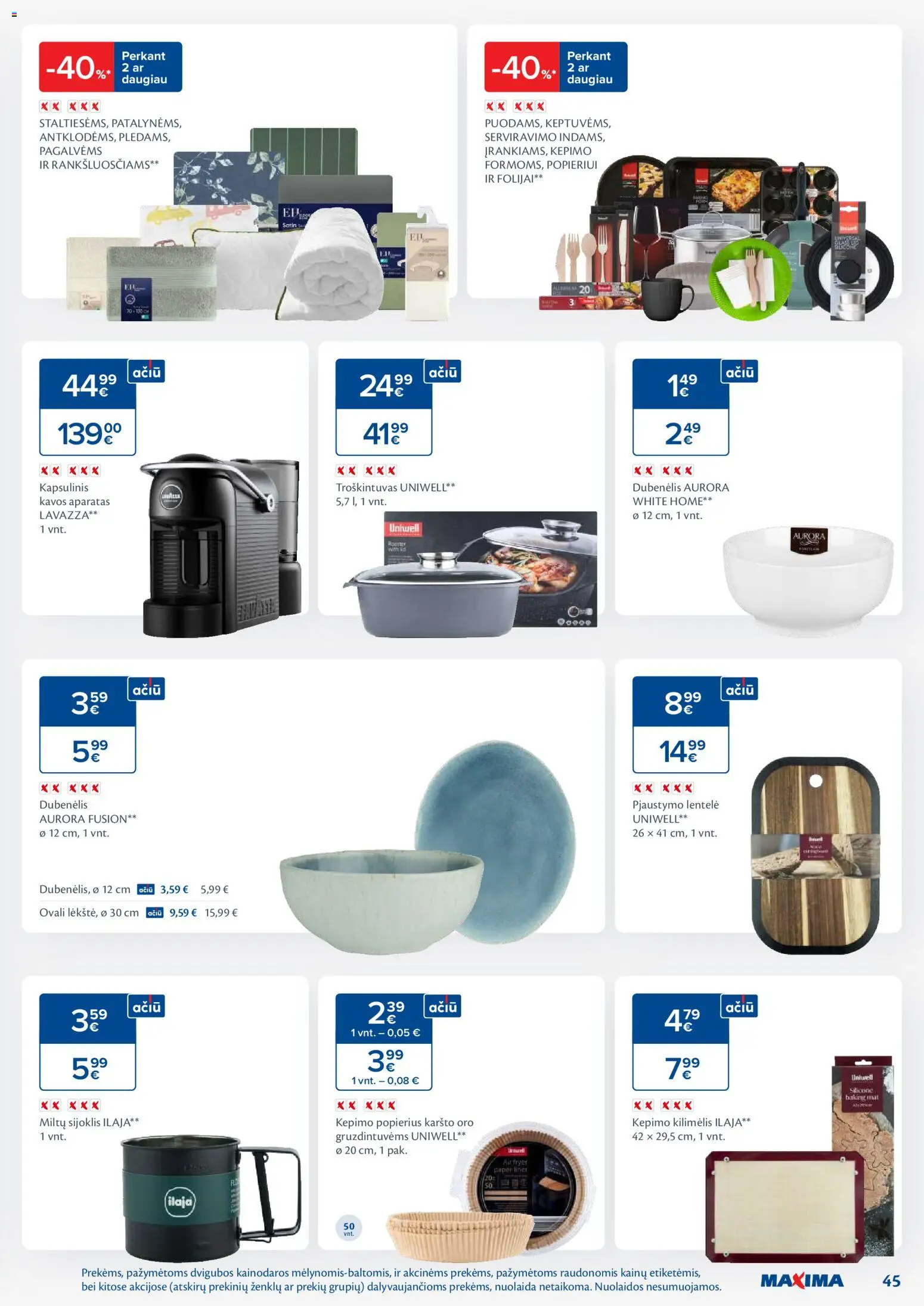 MAXIMA akcijos nuo 25.11.2025 | Puslapis: 45 | Prekių: Kepimo popierius, Kilimėlis, Kavos aparatas