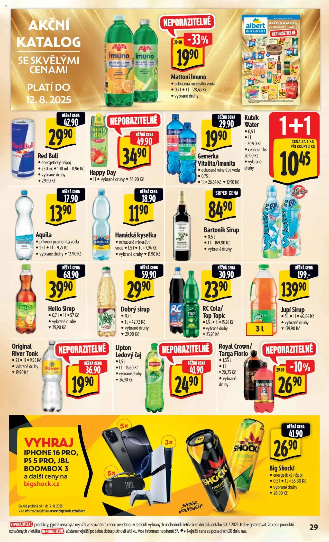 Albert leták - Hypermarket od 06.08.2025 | Strana: 37 | Produkty: Hanácká kyselka, Iphone, Energetický nápoj, Sirup