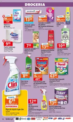 E.Leclerc Gazetka - Elbląg od 08.07.2025 | Strona: 14 | Produkty: Drogeria, Płyn do mycia szyb, Papier toaletowy, Płyn do WC Domestos