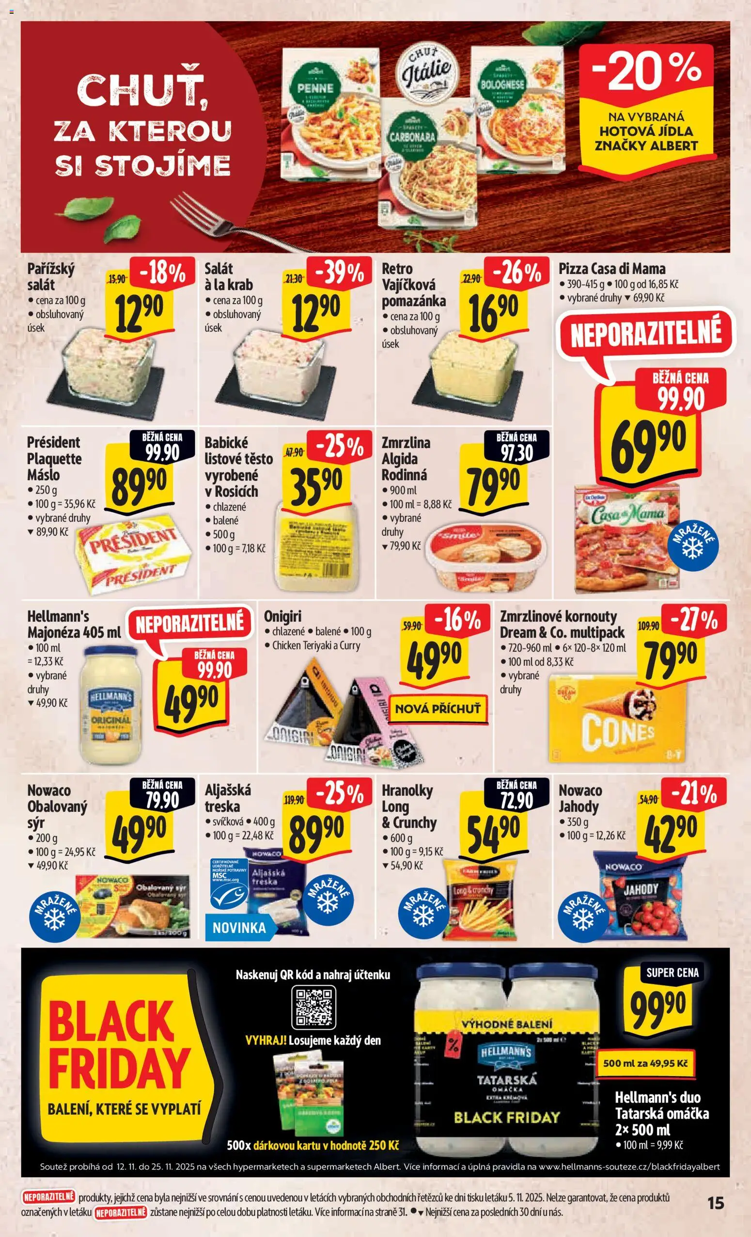 Albert Black Friday od 12.11.2025 | Strana: 24 | Produkty: Máslo, Hranolky, Hotová jídla, Majonéza