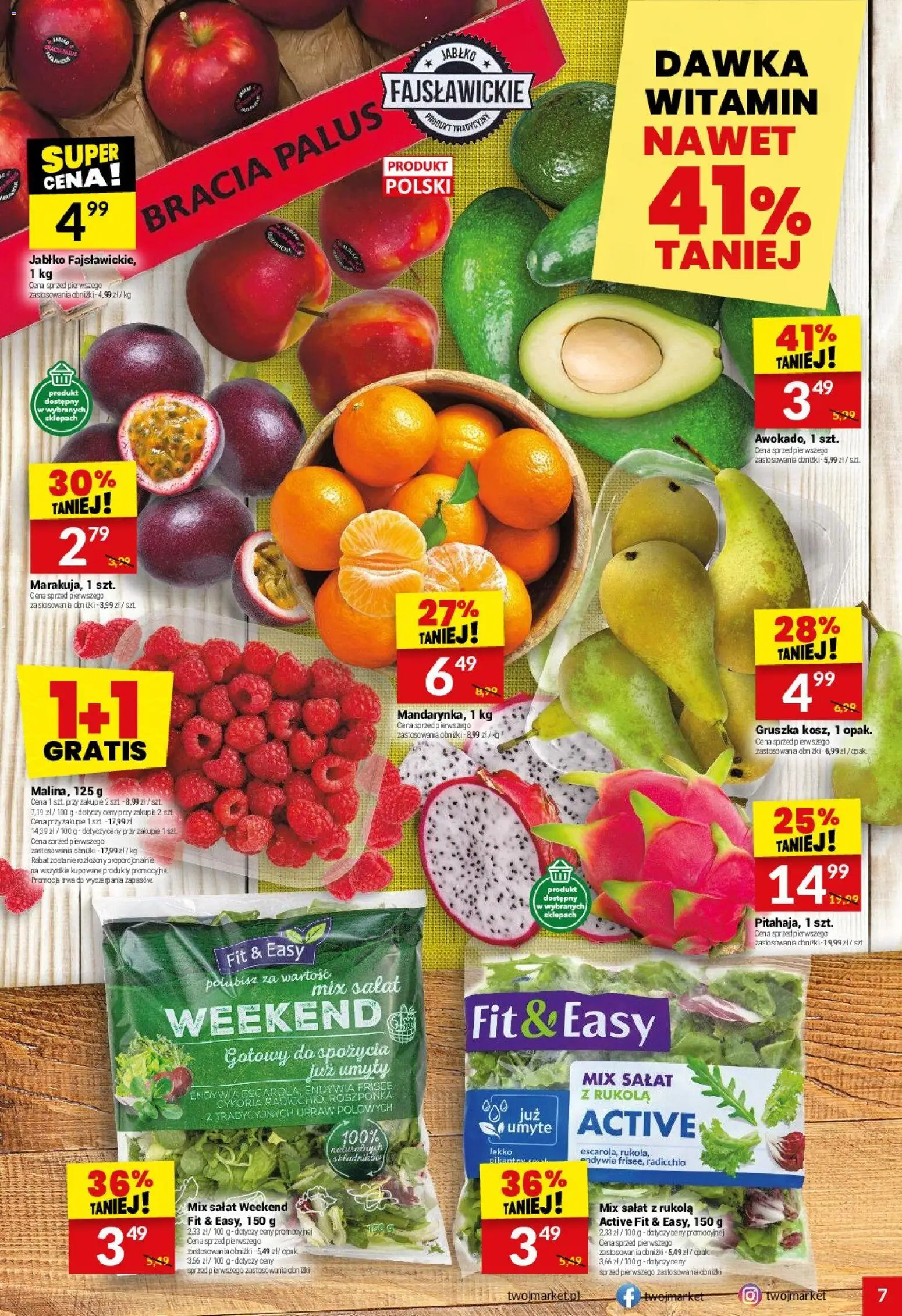 Twój Market gazetka od 15.04.2026 | Strona: 7 | Produkty: Gruszka, Rukola, Roszponka, Mix sałat