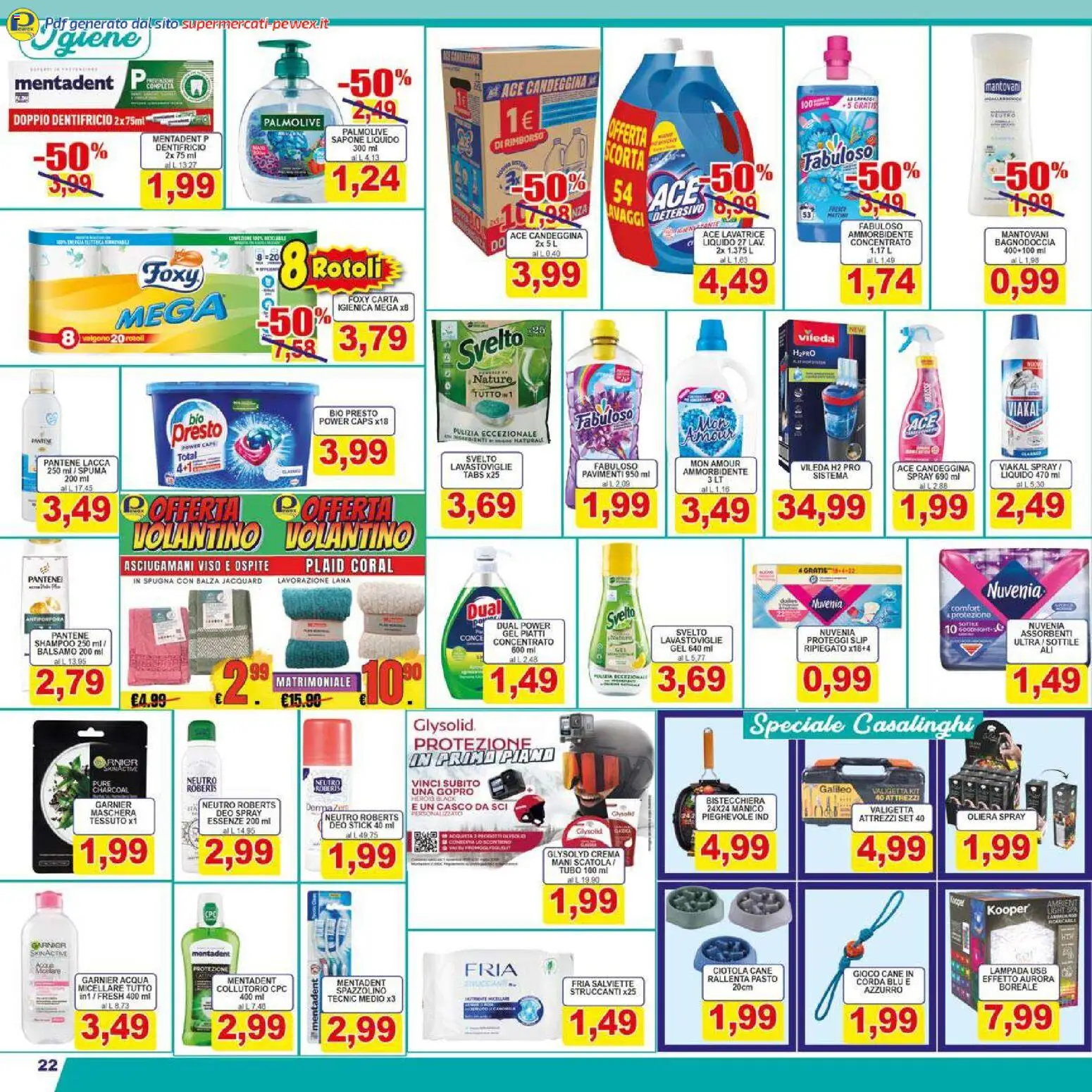Volantino Pewex del 26.01.2026 | Pagina: 22 | Prodotti: Lacca, Ammorbidente, Candeggina, Lavatrice