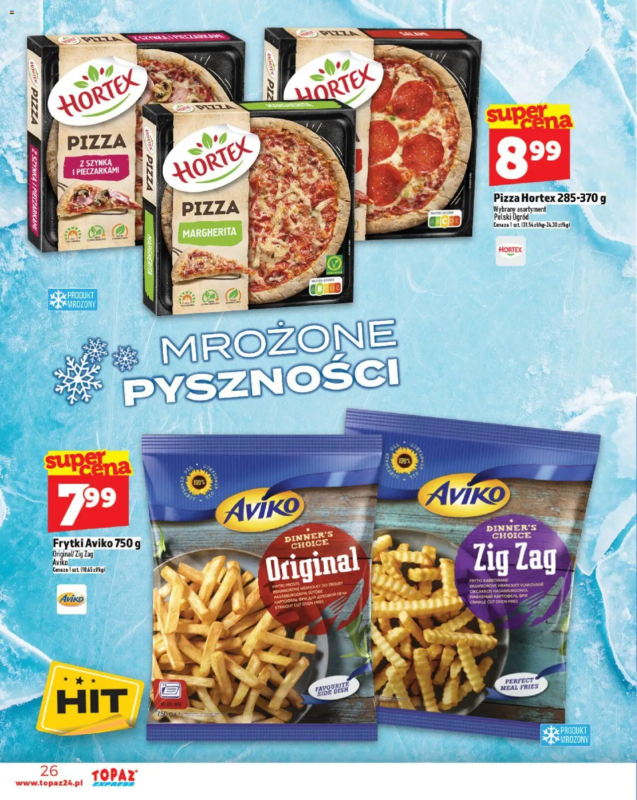 Topaz Gazetka - Express od 14.08.2025 | Strona: 26 | Produkty: Szynka, Pizza, Frytki