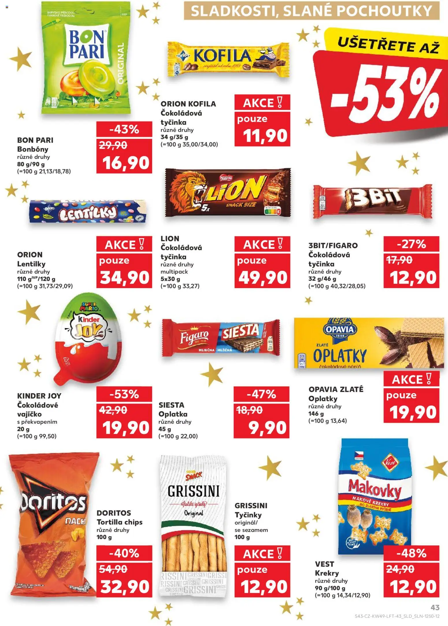 Kaufland leták - Chomutov od 03.12.2025 | Strana: 43 | Produkty: Bonbóny, Tyčinky, Kofila, Oplatky