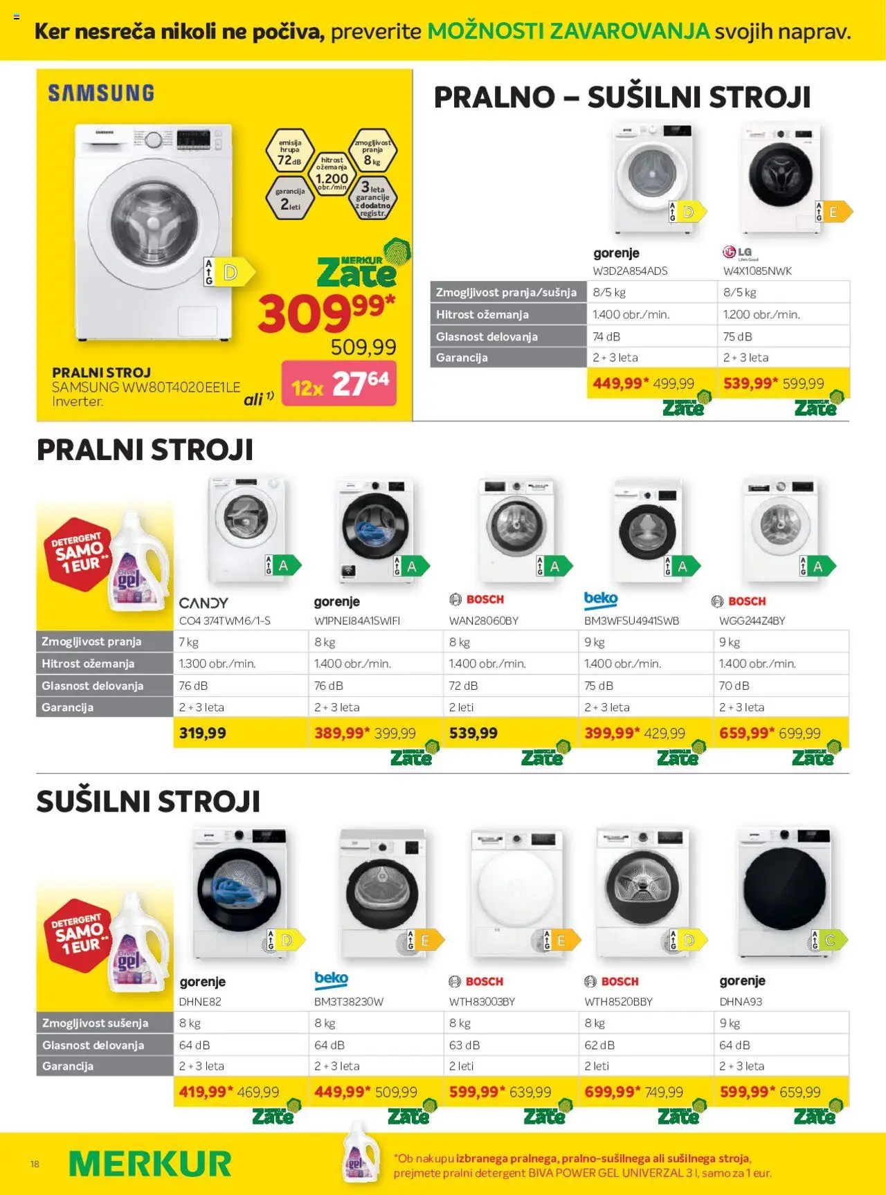 Novi Merkur katalog ponudbe – veljaven od 03.09.2025 | Stran: 39 | Izdelki: Pralni stroj, Detergent