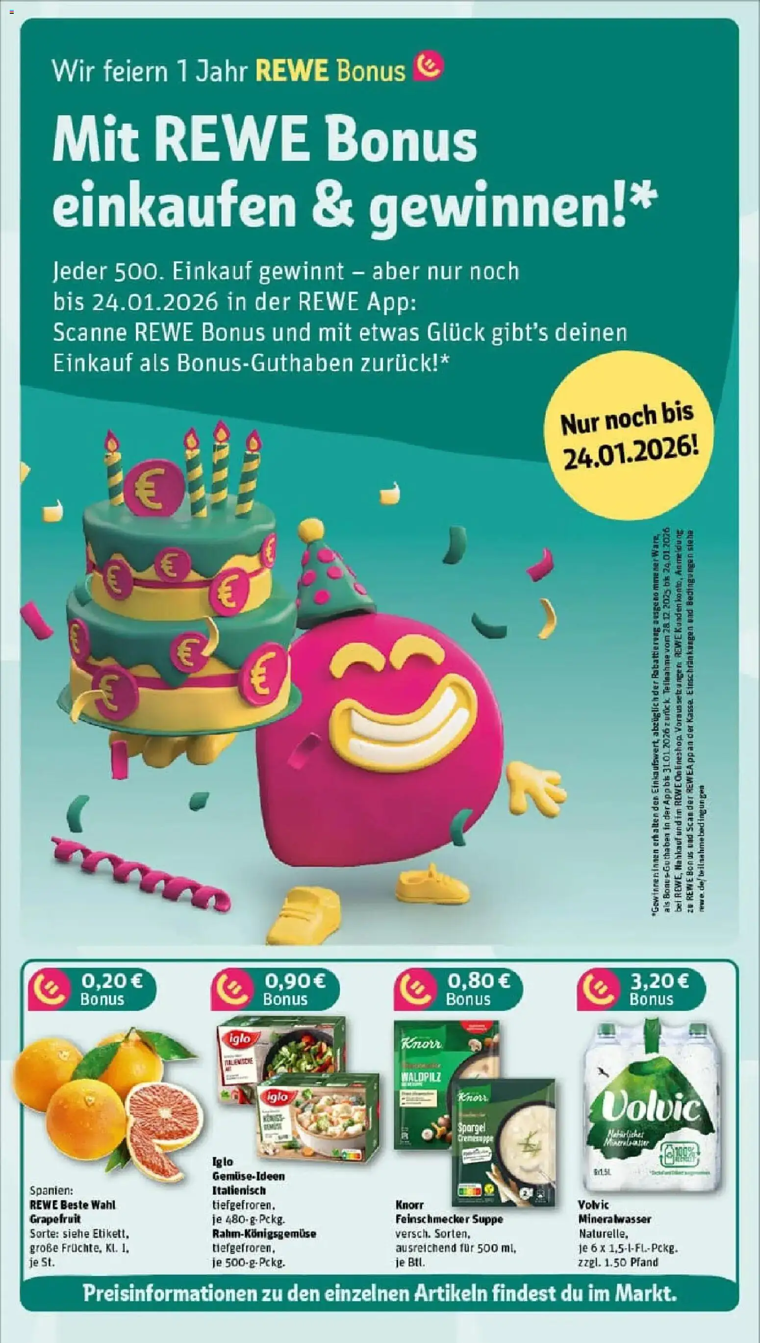 Rewe prospekt Osnabrück	 – gültig ab 18.01.2026 | Seite: 3 | Produkte: Iglo, Mineralwasser, Grapefruit, Volvic