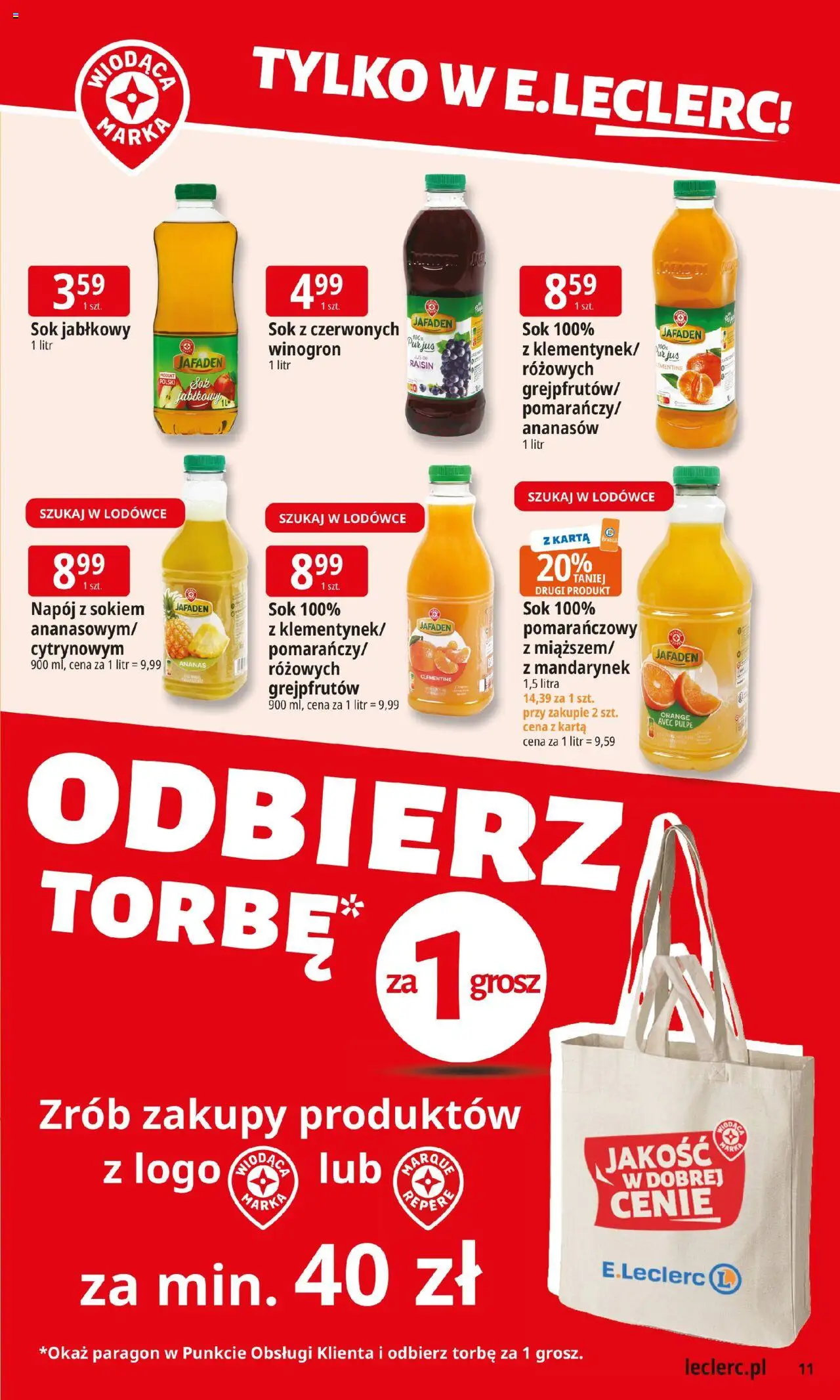 E.Leclerc Gazetka od 11.08.2025 | Strona: 11 | Produkty: Karta, Sok jabłkowy, Sok, Ananas