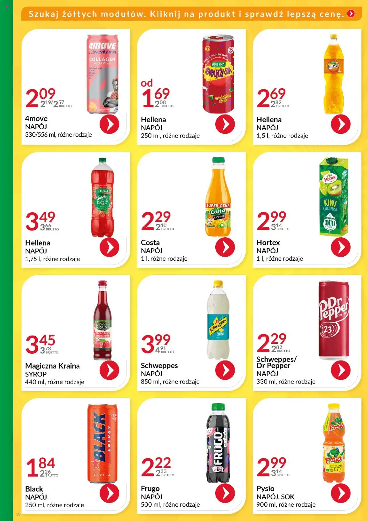 Eurocash Gazetka - Katalog Artykułów Spożywczych od 01.06.2025 | Strona: 59 | Produkty: Syrop, Limonka, Sok, Kiwi