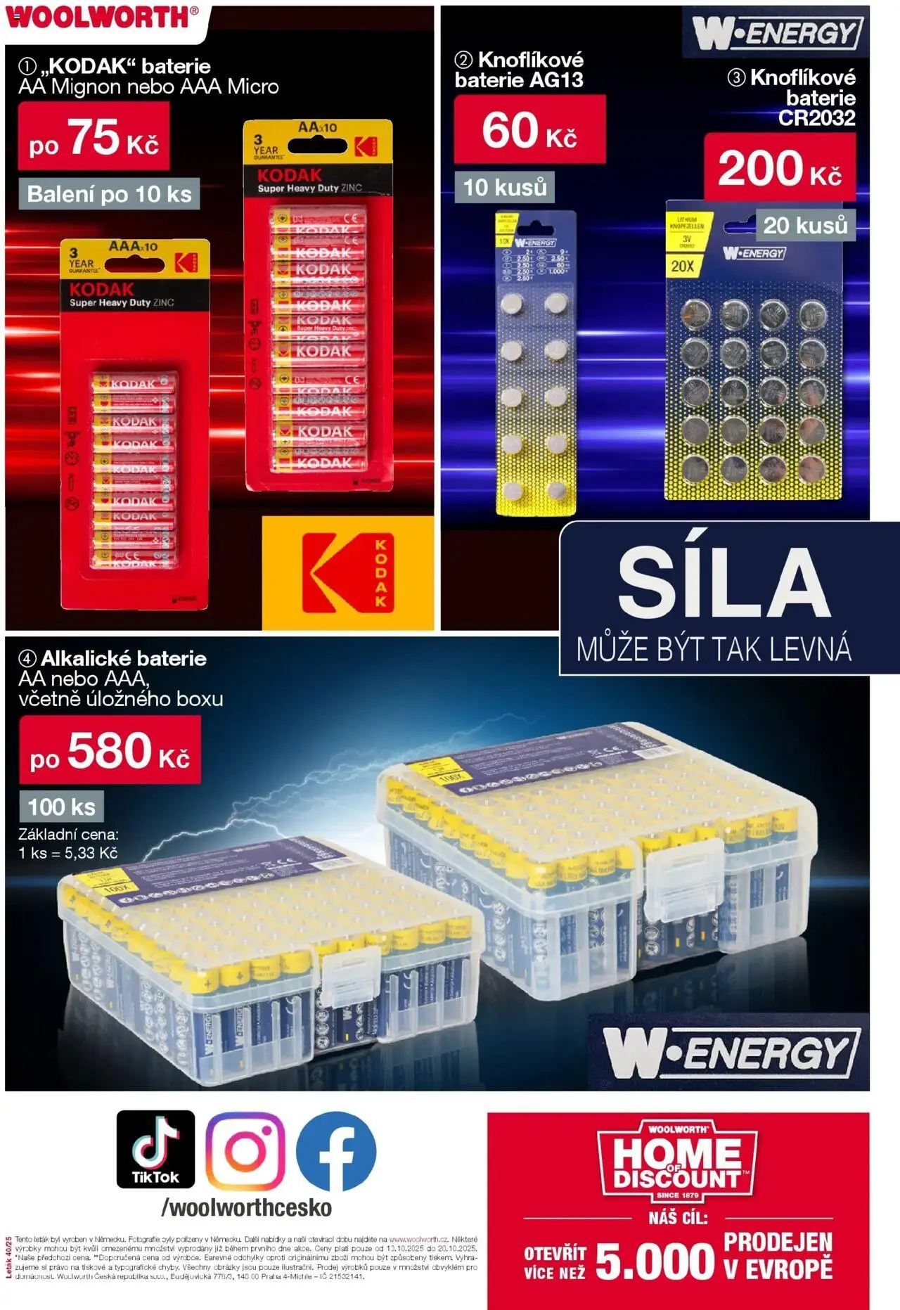 Woolworth leták od 10.10.2025 | Strana: 40 | Produkty: Baterie