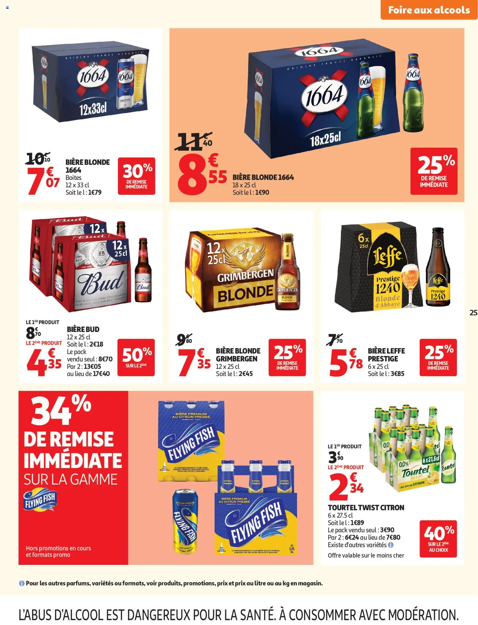 {H1} | Page: 25 | Produits: Biere blonde 1664, Citron, Bière blonde, Alcools