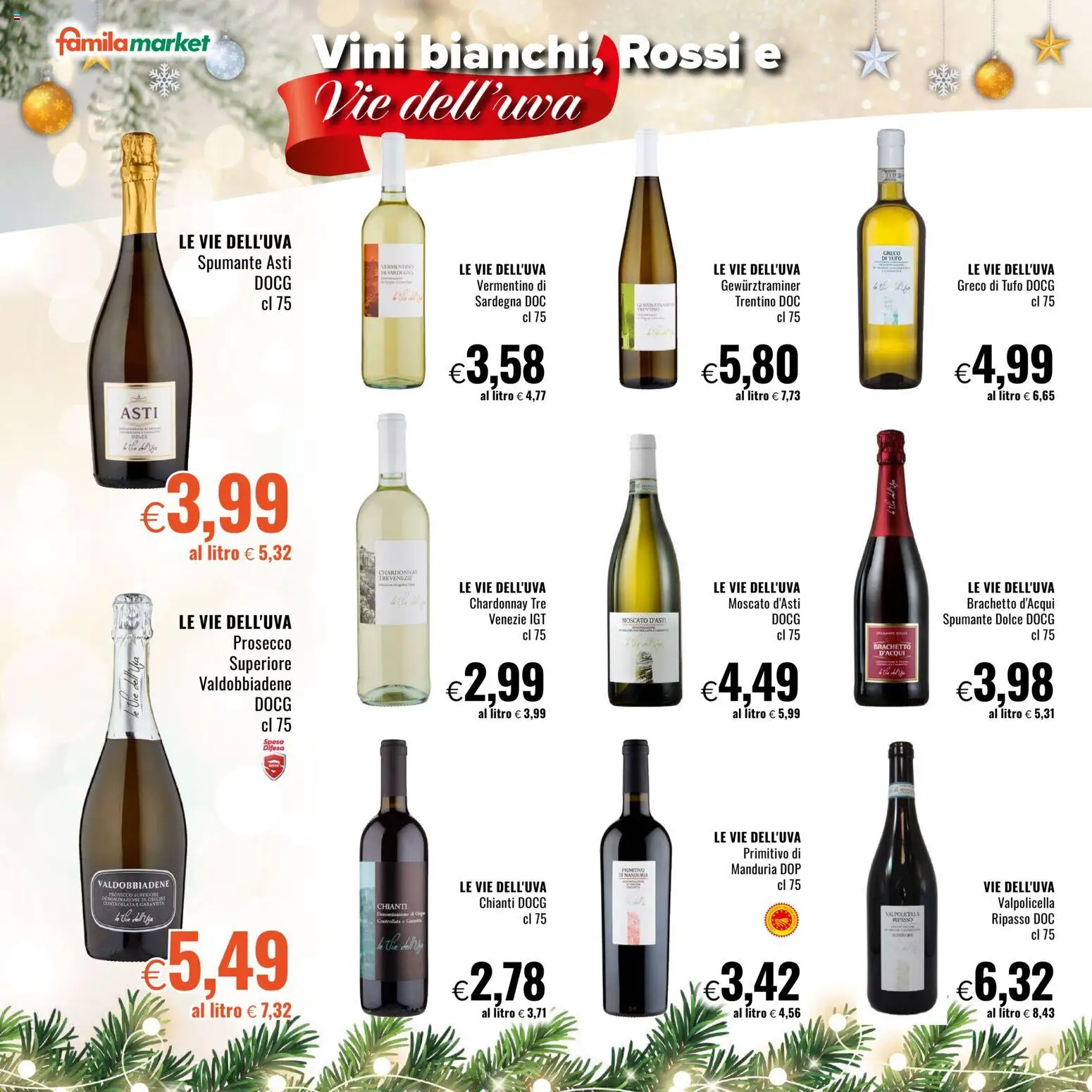 Volantino Famila del 11.12.2025 | Pagina: 16 | Prodotti: Prosecco, The, Spumante
