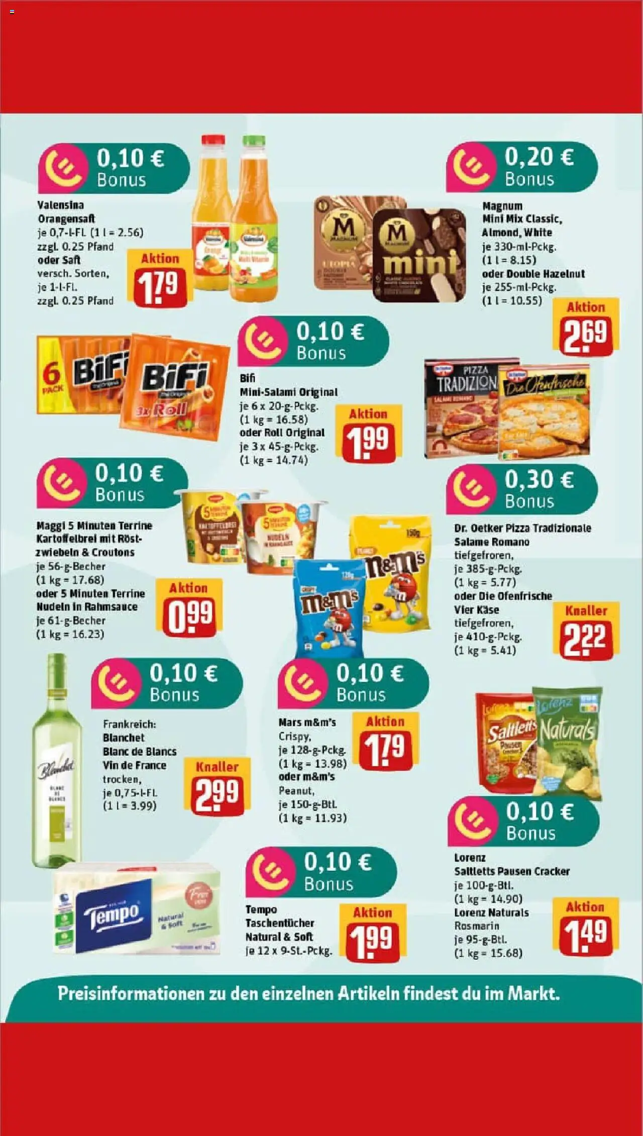 Rewe prospekt Berlin / Prenzlauer Berg	 - gültig ab dem 28.07.2025 | Seite: 9 | Produkte: Maggi, M&M's, Pizza, Saft
