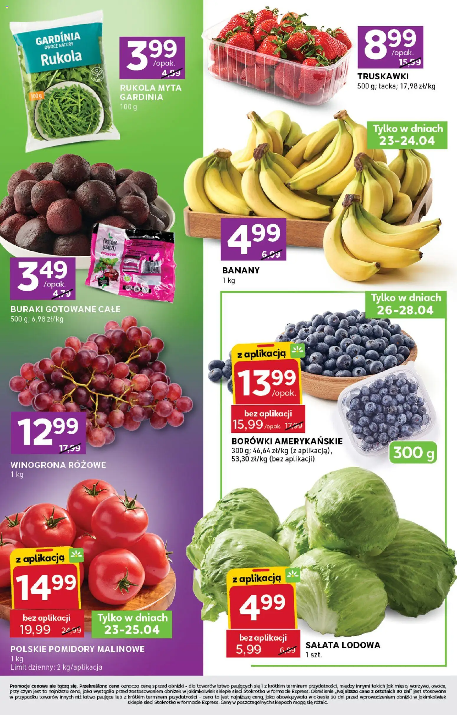 Stokrotka gazetka - Express od 23.04.2026 | Strona: 2 | Produkty: Stokrotka, Banany, Truskawki, Owoce