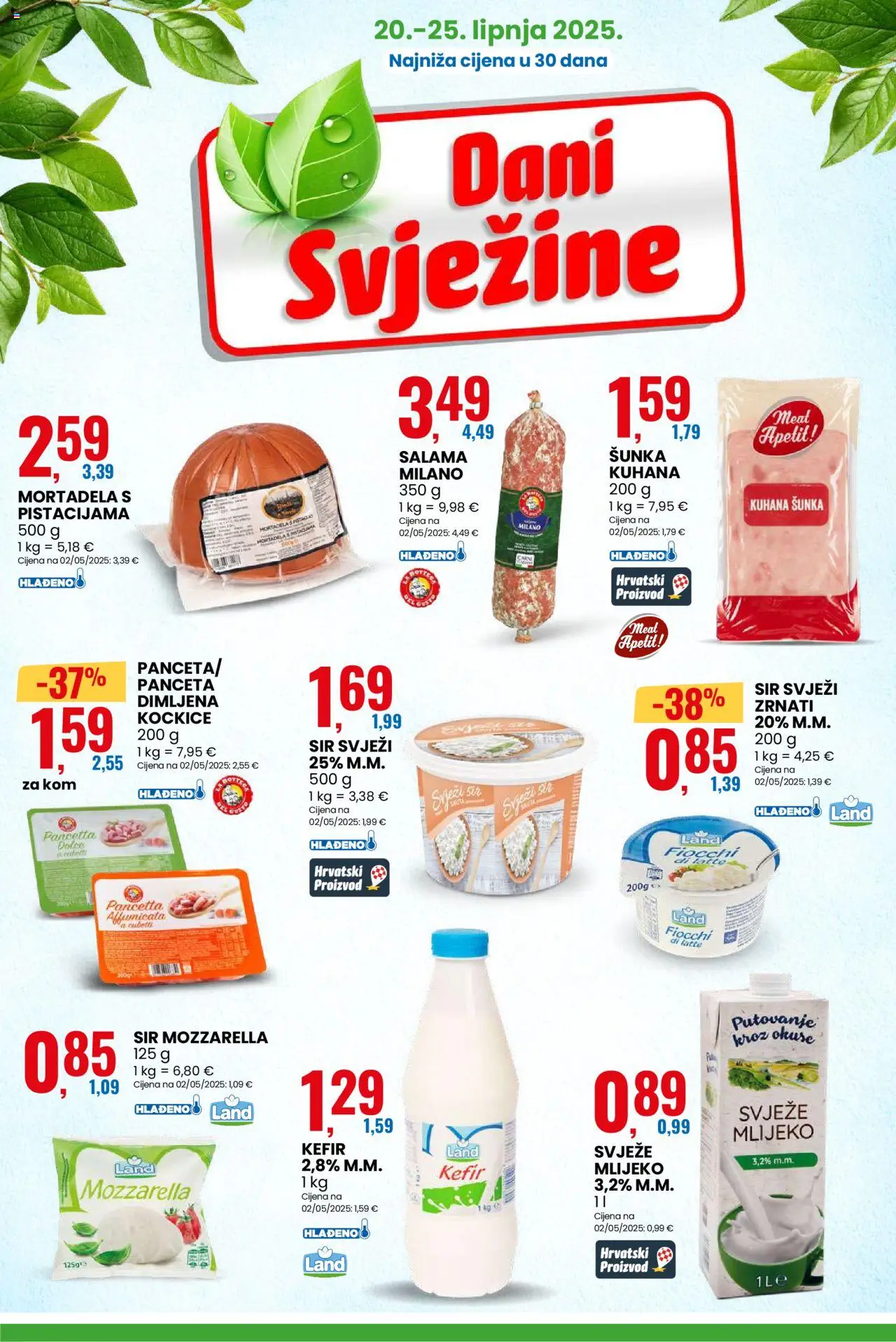 Eurospin katalog | vrijedi od 20.06.2025 | Stranica: 6 | Proizvodi: Sir, Šunka, Kefir, Panceta