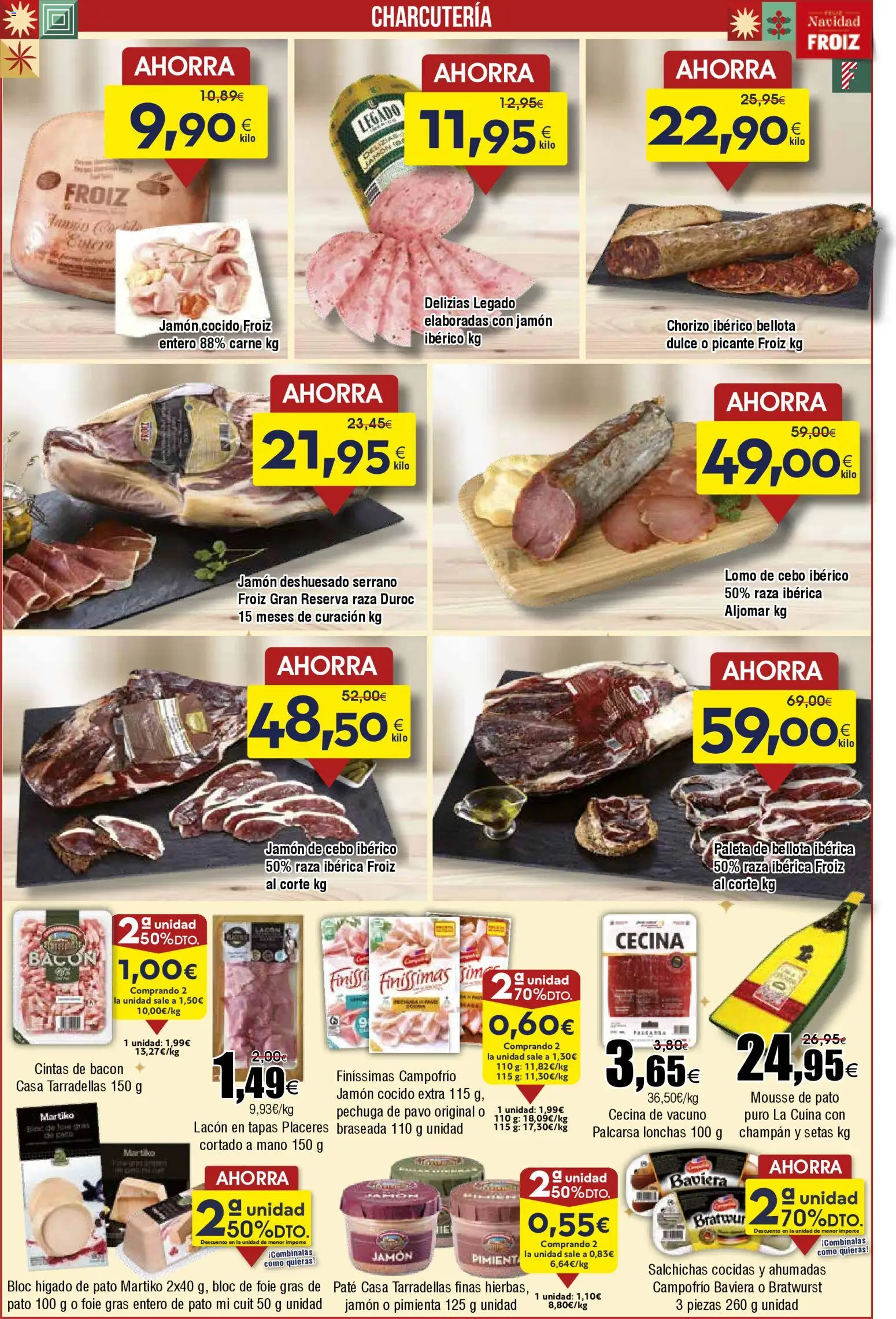 Froiz folleto │ válido desde el 18.12.2025 | Página: 12 | Productos: Mousse, Jamón ibérico, Jamón cocido, Paté