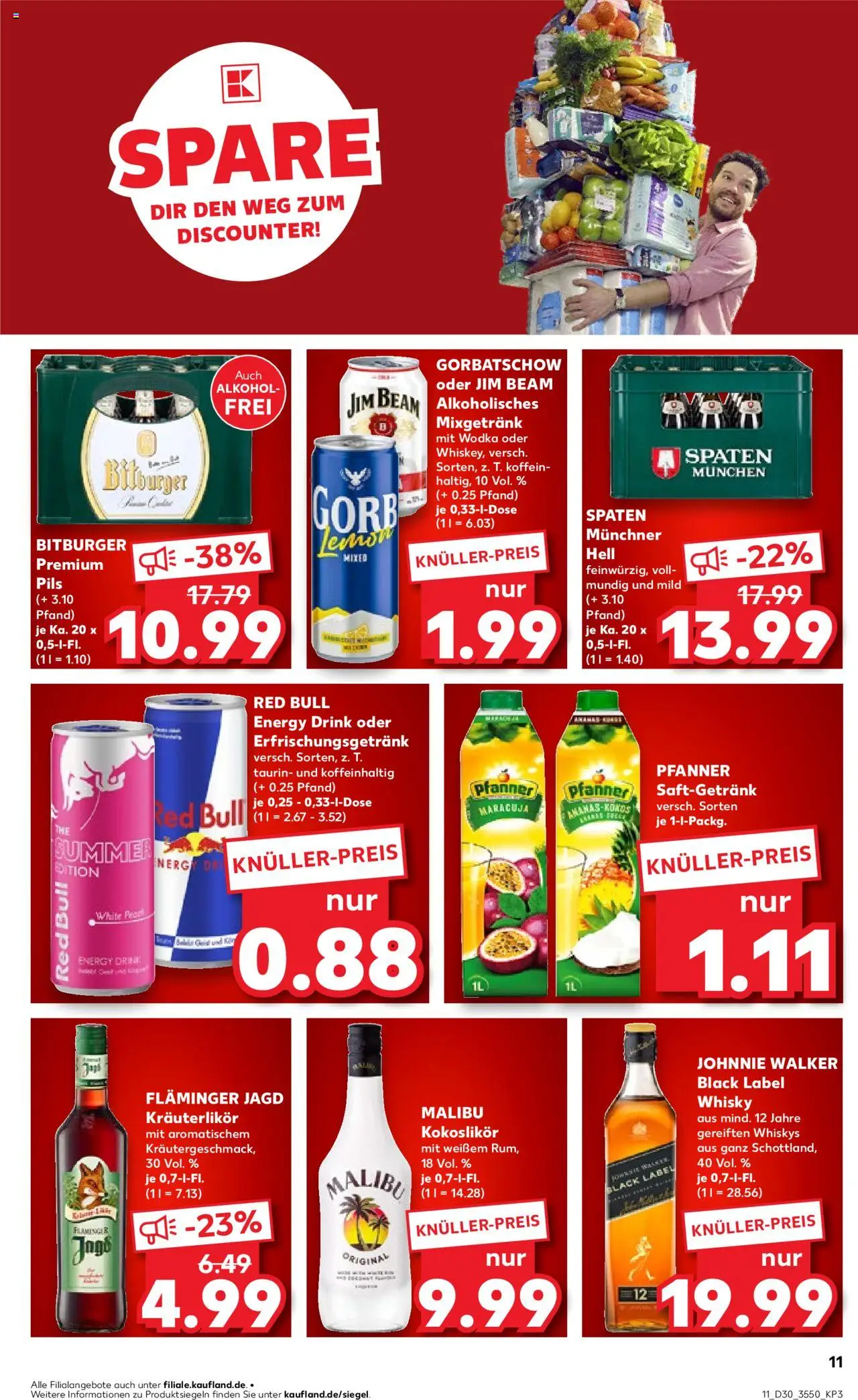 Kaufland Prospekt 	 - gültig ab dem 24.07.2025 | Seite: 11 | Produkte: Red bull, Energy, Wodka, Johnnie walker